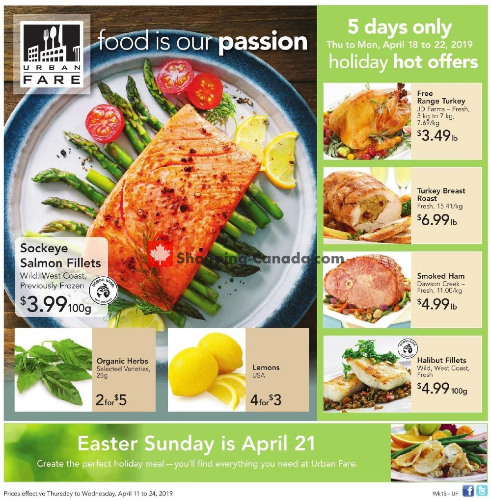Urban Fare flyer from Thursday April 18, 2019 to Monday April 22, 2019 - page 1
