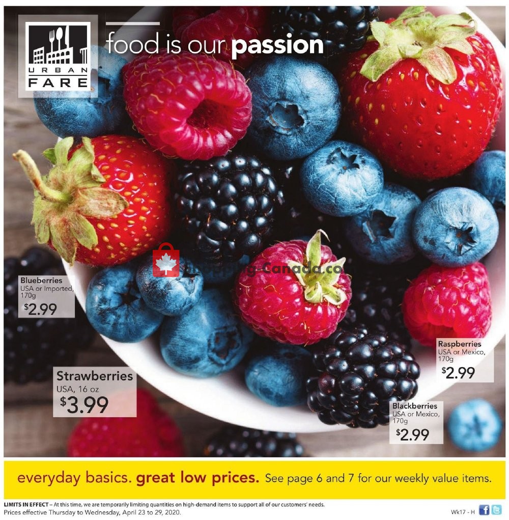 Urban Fare flyer from Thursday April 23, 2020 to Wednesday April 29, 2020 - page 1