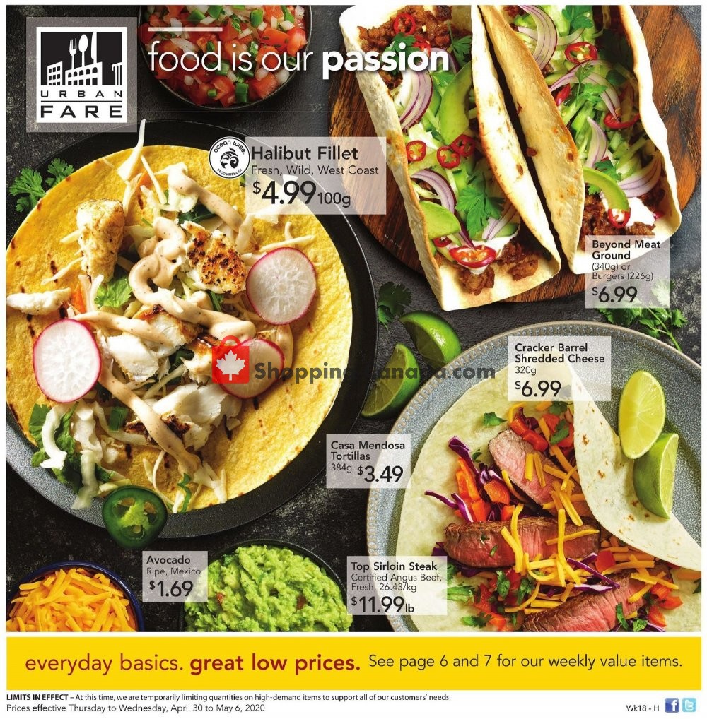 Urban Fare flyer from Thursday April 30, 2020 to Wednesday May 6, 2020 - page 1