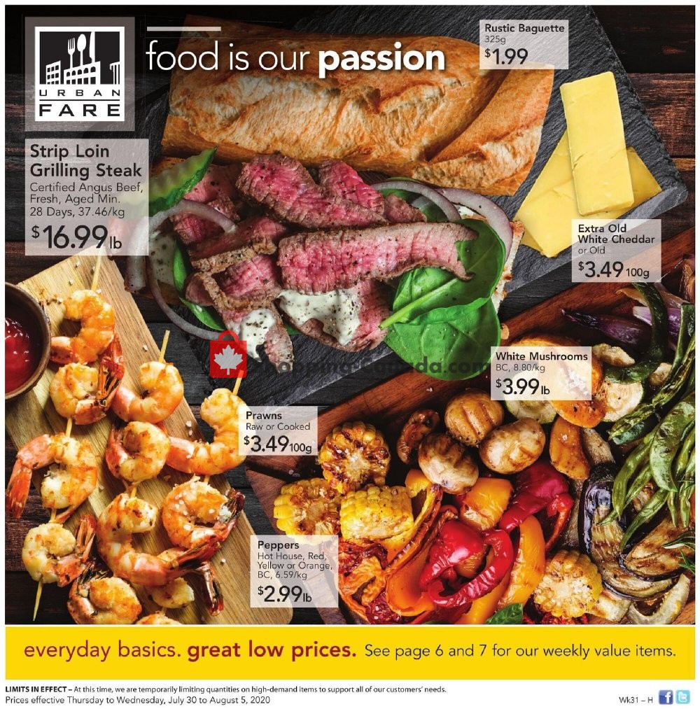 Urban Fare flyer from Thursday July 30, 2020 to Wednesday August 5, 2020 - page 1