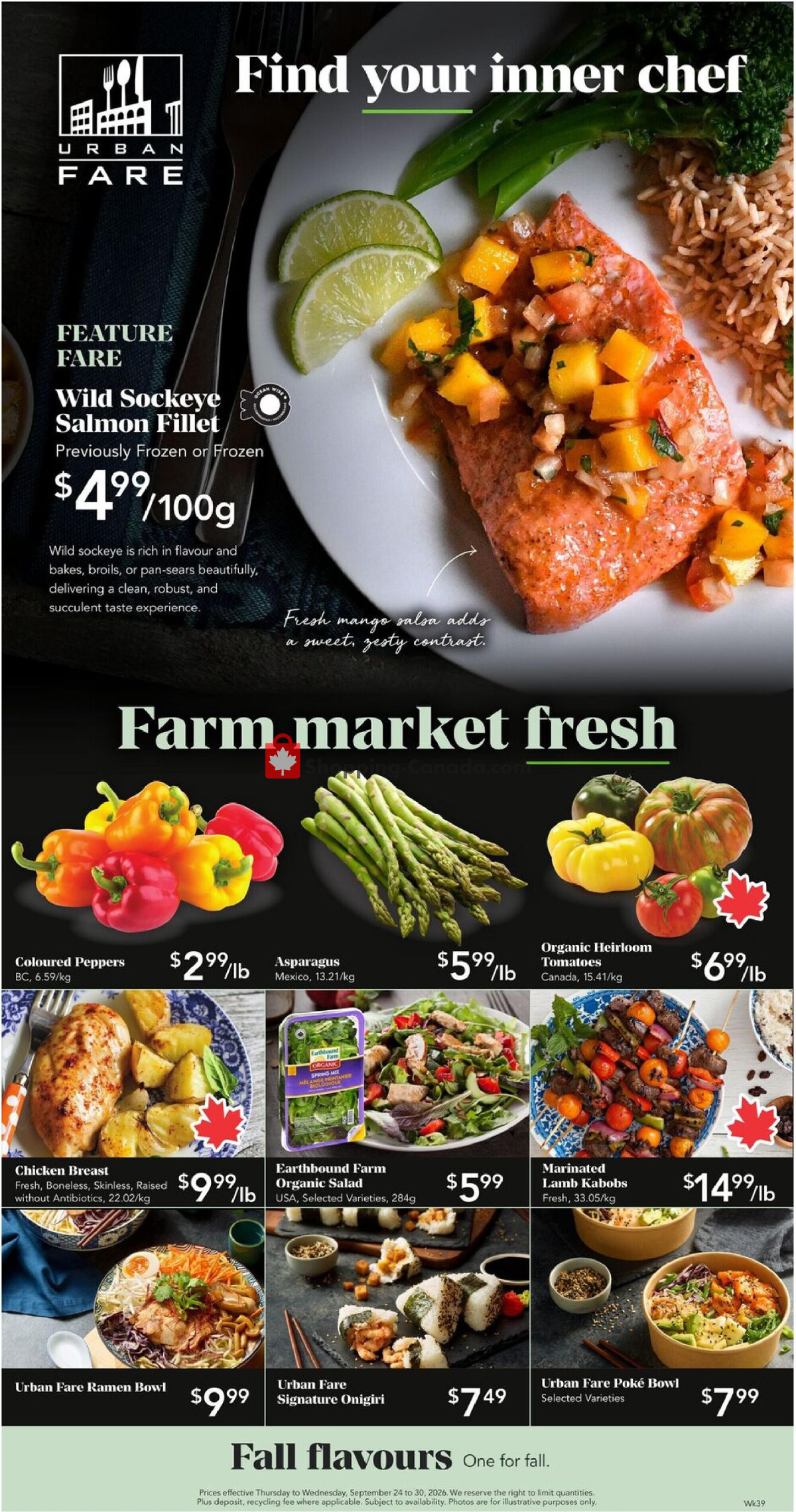 Urban Fare flyer from Thursday September 24, 2026 to Wednesday September 30, 2026 - page 1