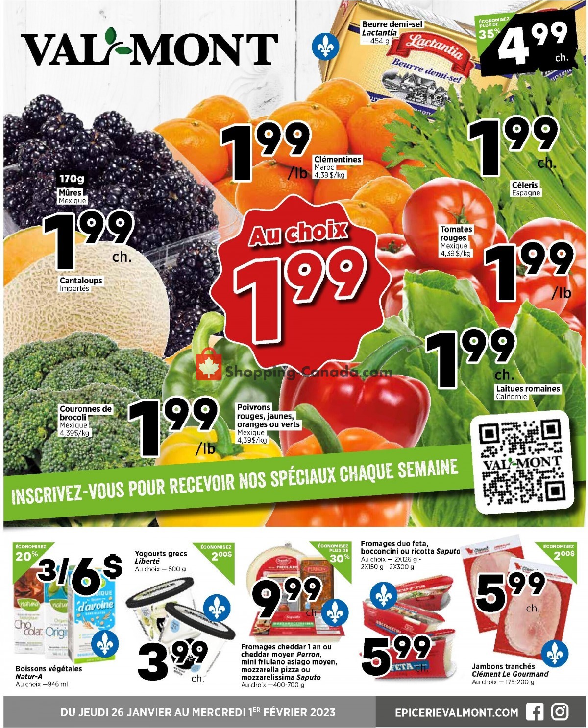 Val-Mont flyer from Thursday January 26, 2023 to Wednesday February 1, 2023 - page 1