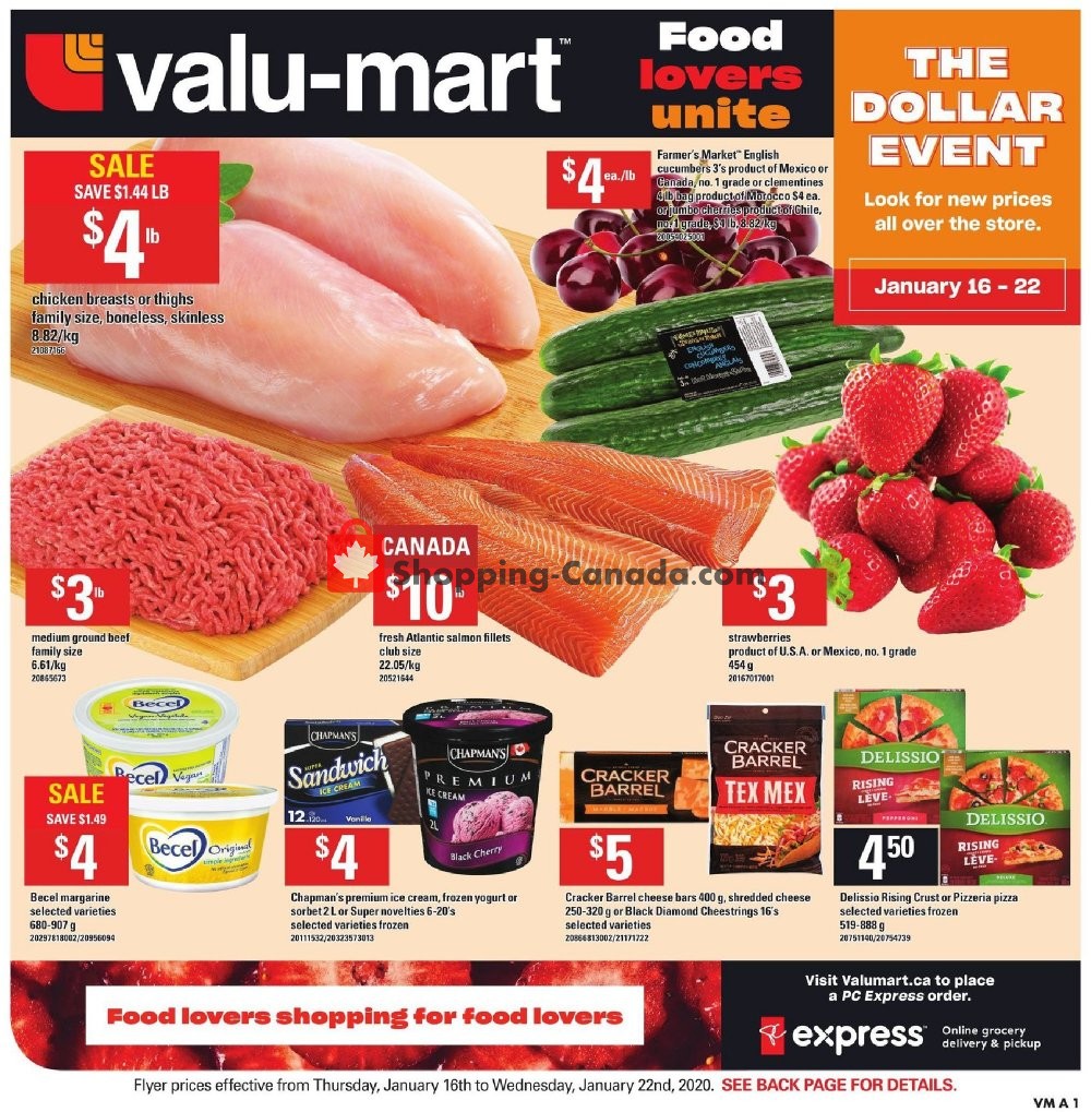 Valu Mart flyer from Thursday January 16, 2020 to Wednesday January 22, 2020 - page 1