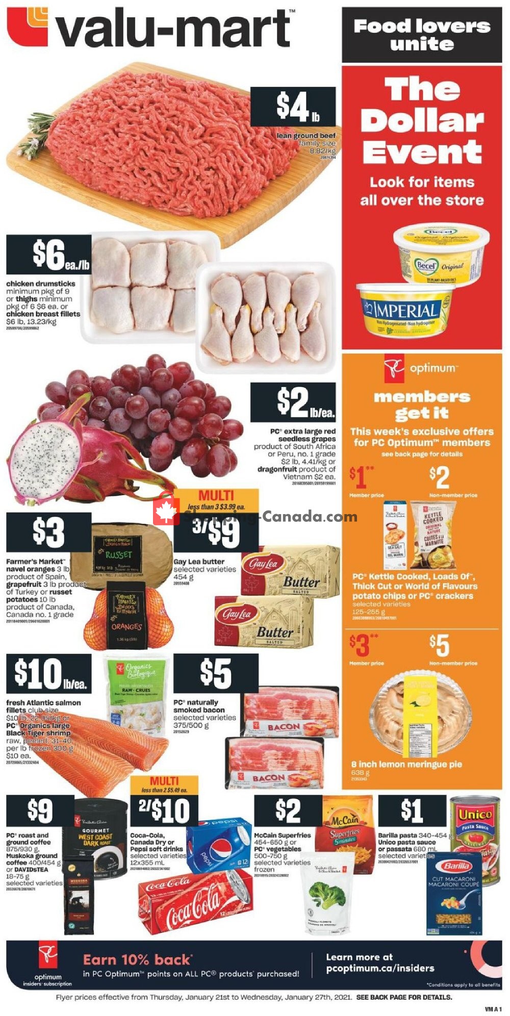 Valu Mart Canada, flyer (Food Lovers Unit) January 21 January 27