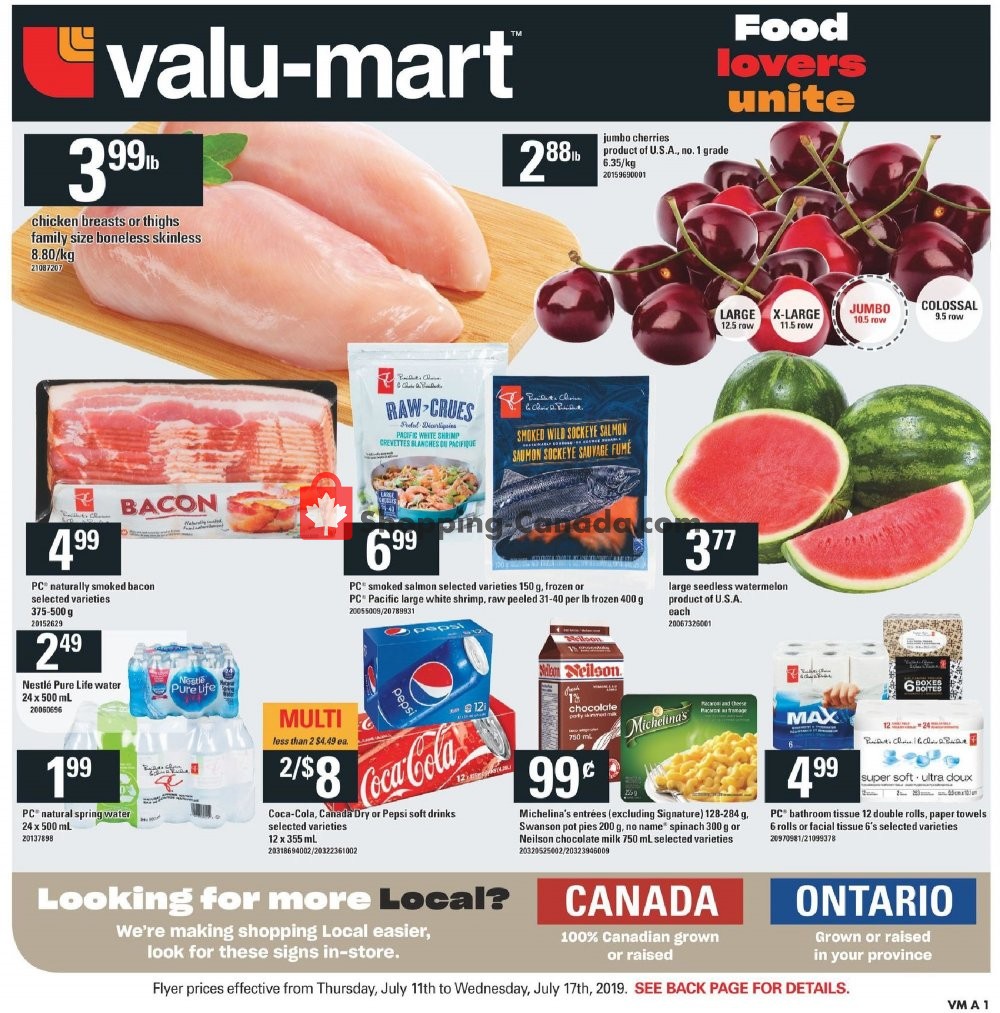 Valu Mart flyer from Thursday July 11, 2019 to Wednesday July 17, 2019 - page 1