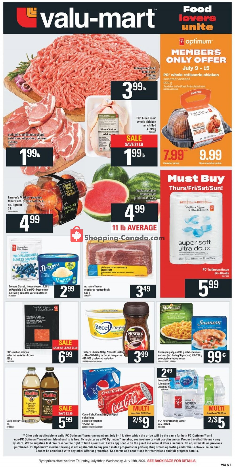 Valu Mart flyer from Thursday July 9, 2020 to Wednesday July 15, 2020 - page 1