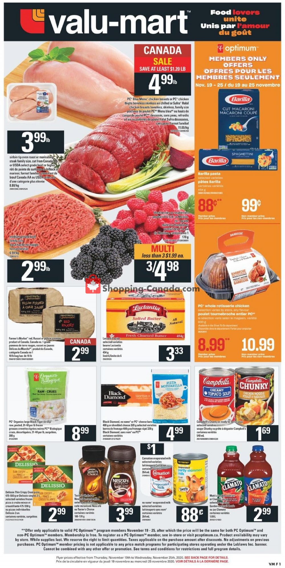 Valu Mart Canada, flyer (Food Lovers Unit) November 19 November 25, 2020 Shopping Canada