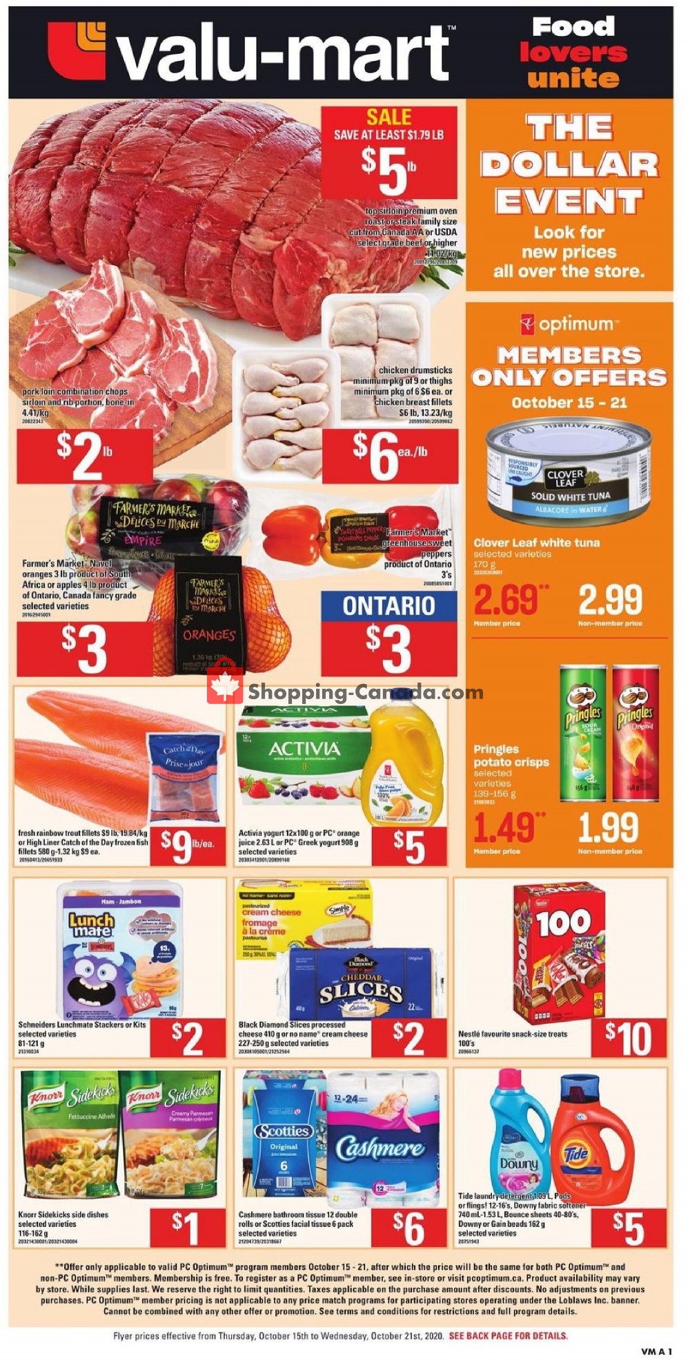 Valu Mart Canada, flyer (Food Lovers Unit) October 15 October 21, 2020 Shopping Canada