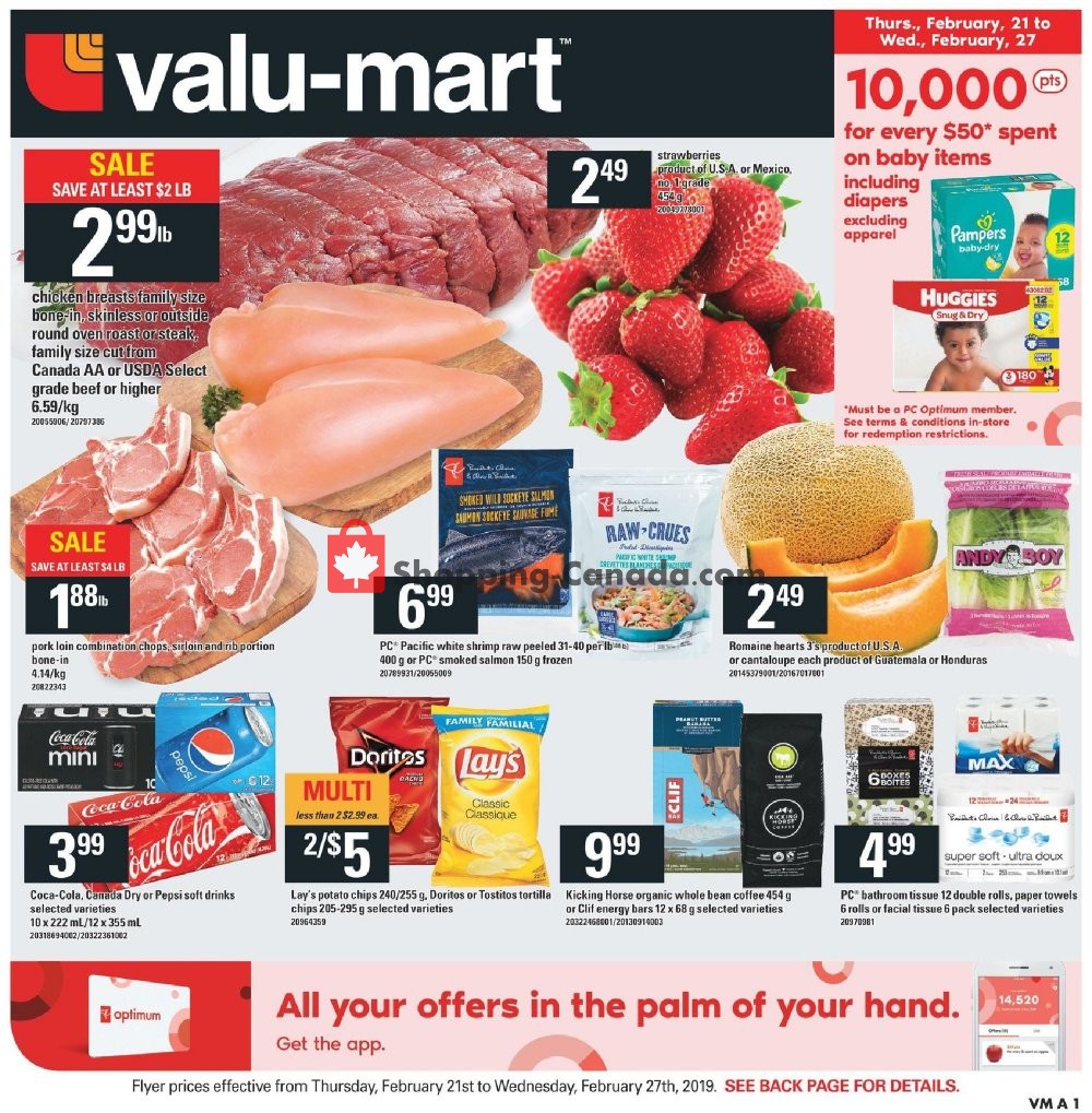 Valu Mart flyer from Thursday February 21, 2019 to Wednesday February 27, 2019 - page 1