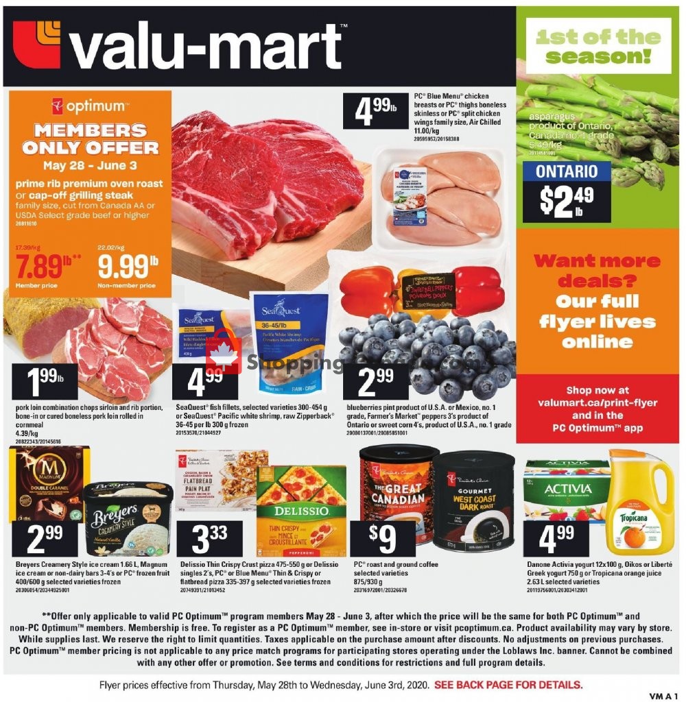 Valu Mart flyer from Thursday May 28, 2020 to Wednesday June 3, 2020 - page 1
