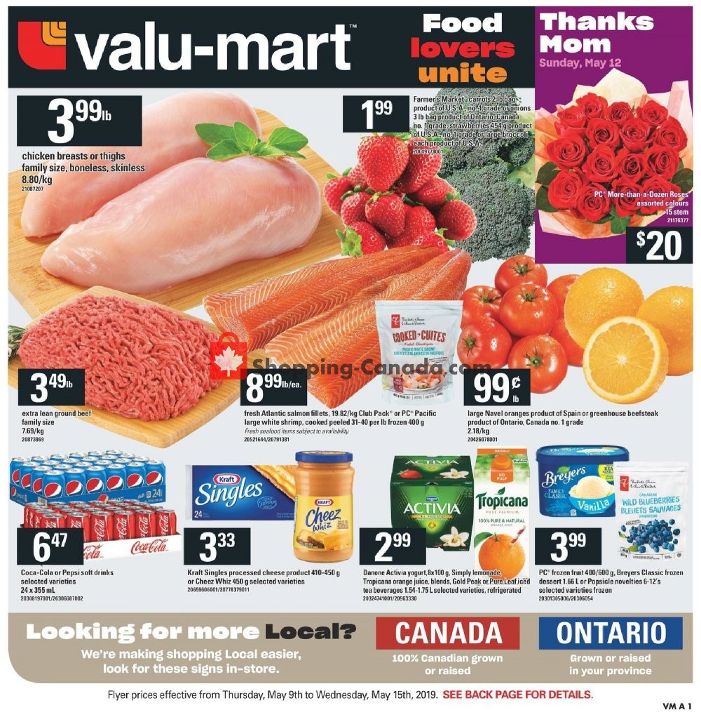 Valu Mart flyer from Thursday May 9, 2019 to Wednesday May 15, 2019 - page 1
