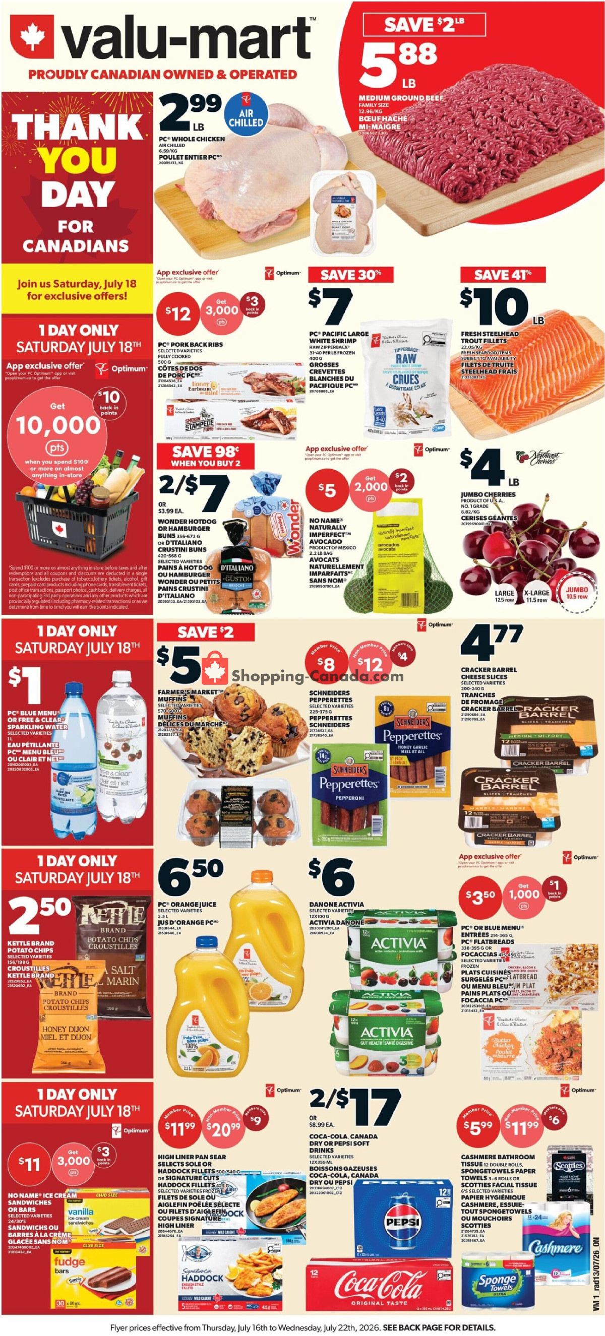 Valu Mart flyer from Thursday July 16, 2026 to Wednesday July 22, 2026 - page 1