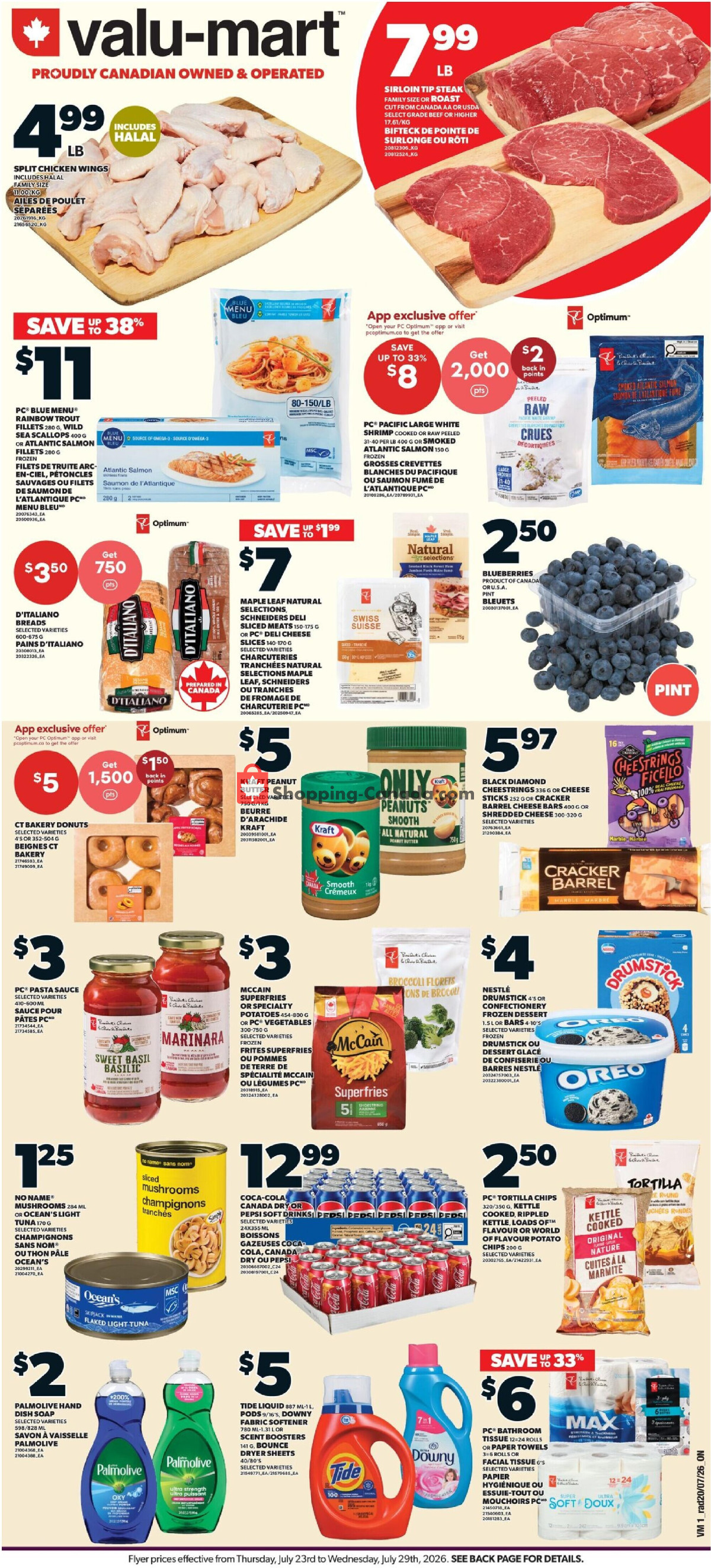Valu Mart flyer from Thursday July 23, 2026 to Wednesday July 29, 2026 - page 1