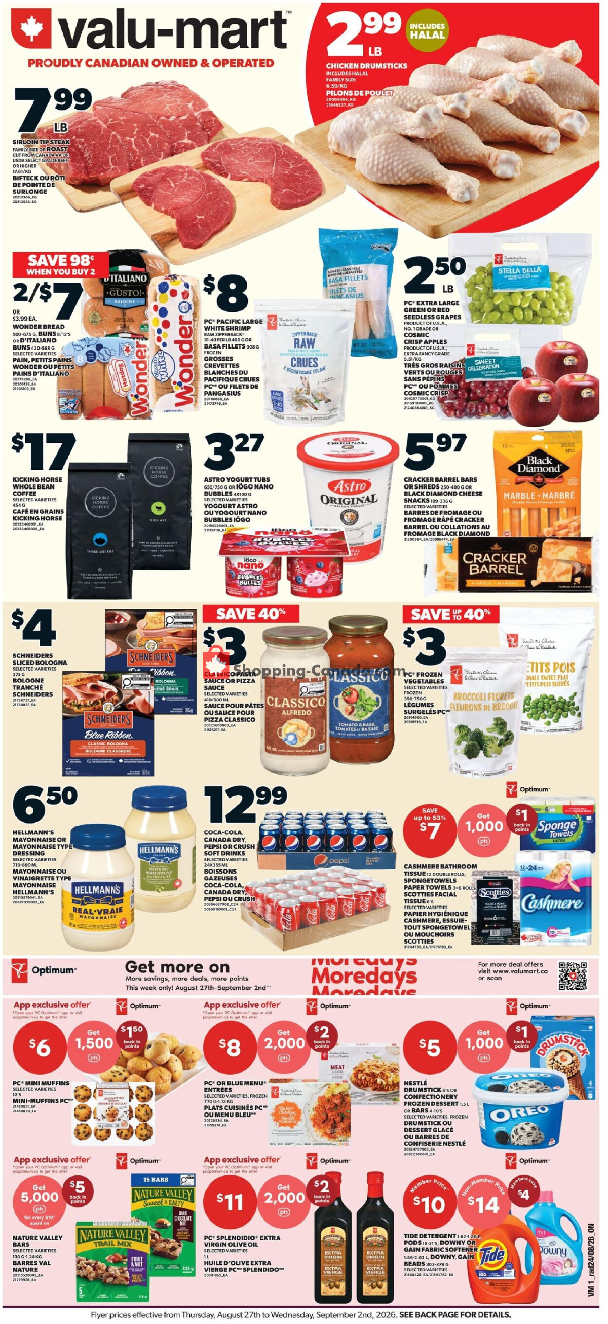 Valu Mart flyer from Thursday August 27, 2026 to Wednesday September 2, 2026 - page 1