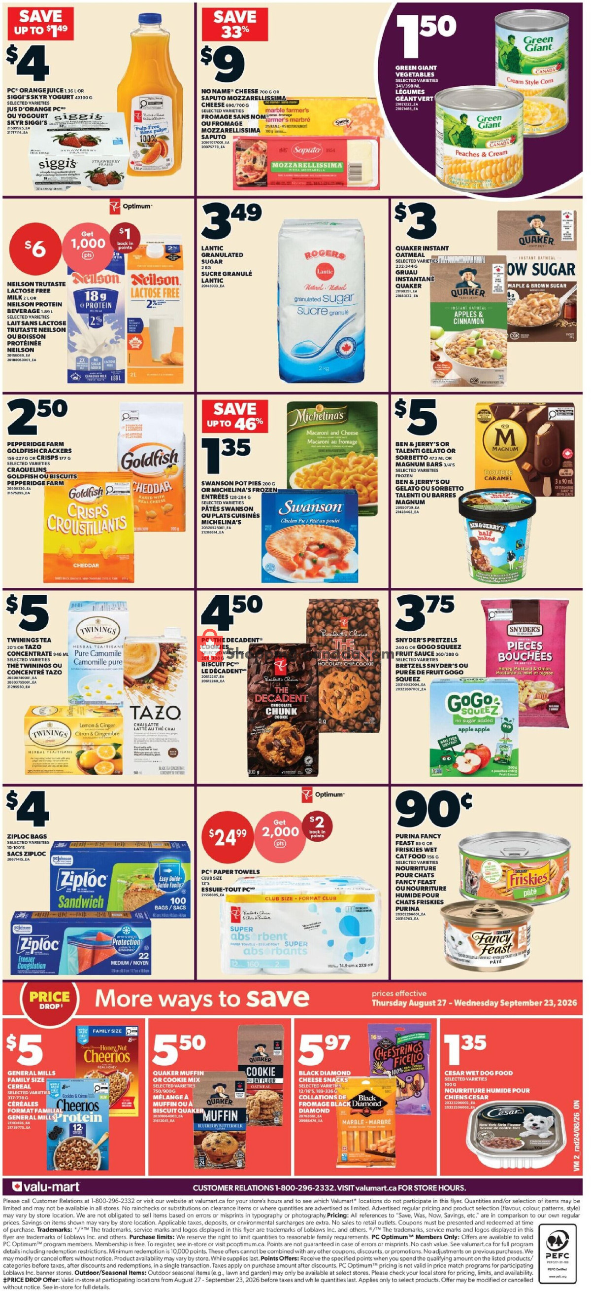 Valu Mart flyer from Thursday August 27, 2026 to Wednesday September 2, 2026 - page 2