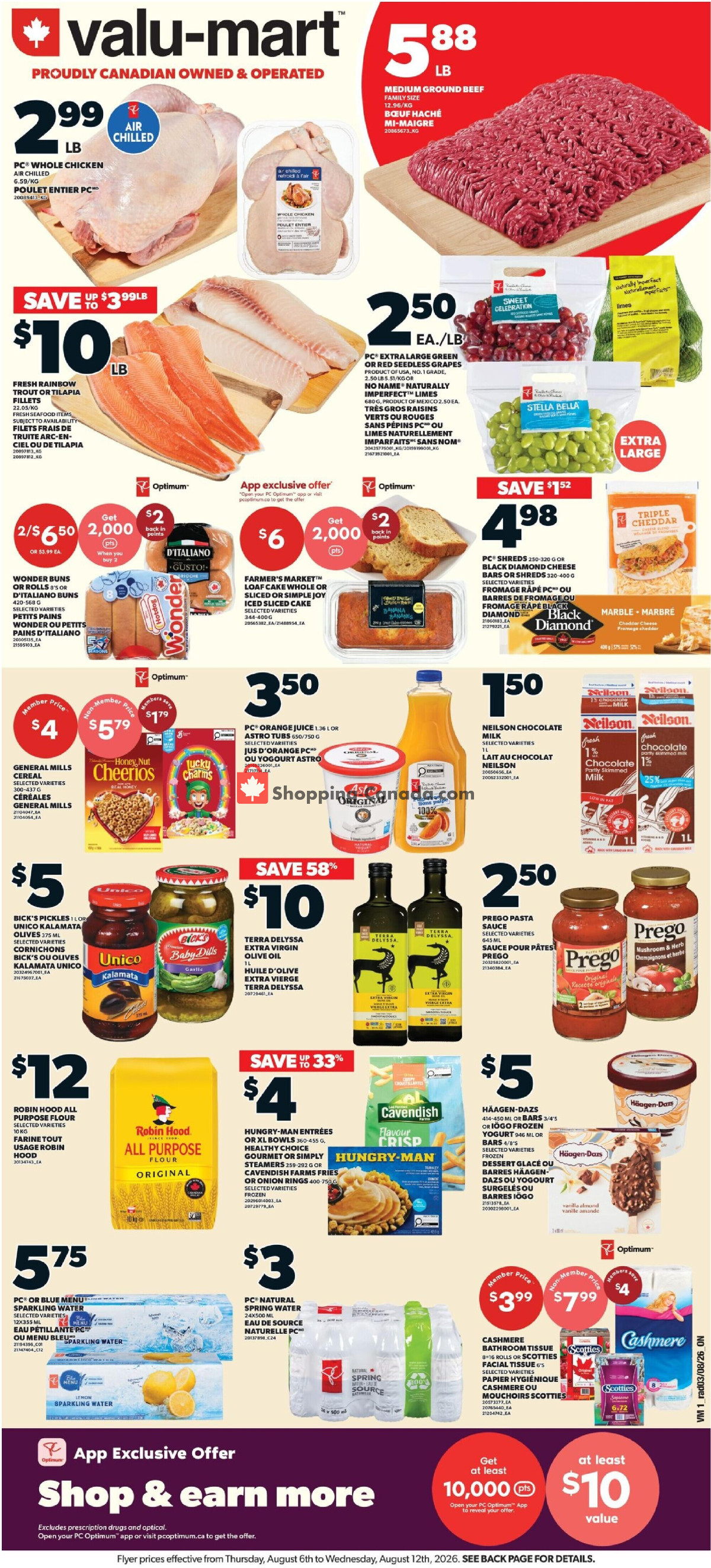Valu Mart flyer from Thursday August 6, 2026 to Wednesday August 12, 2026 - page 1