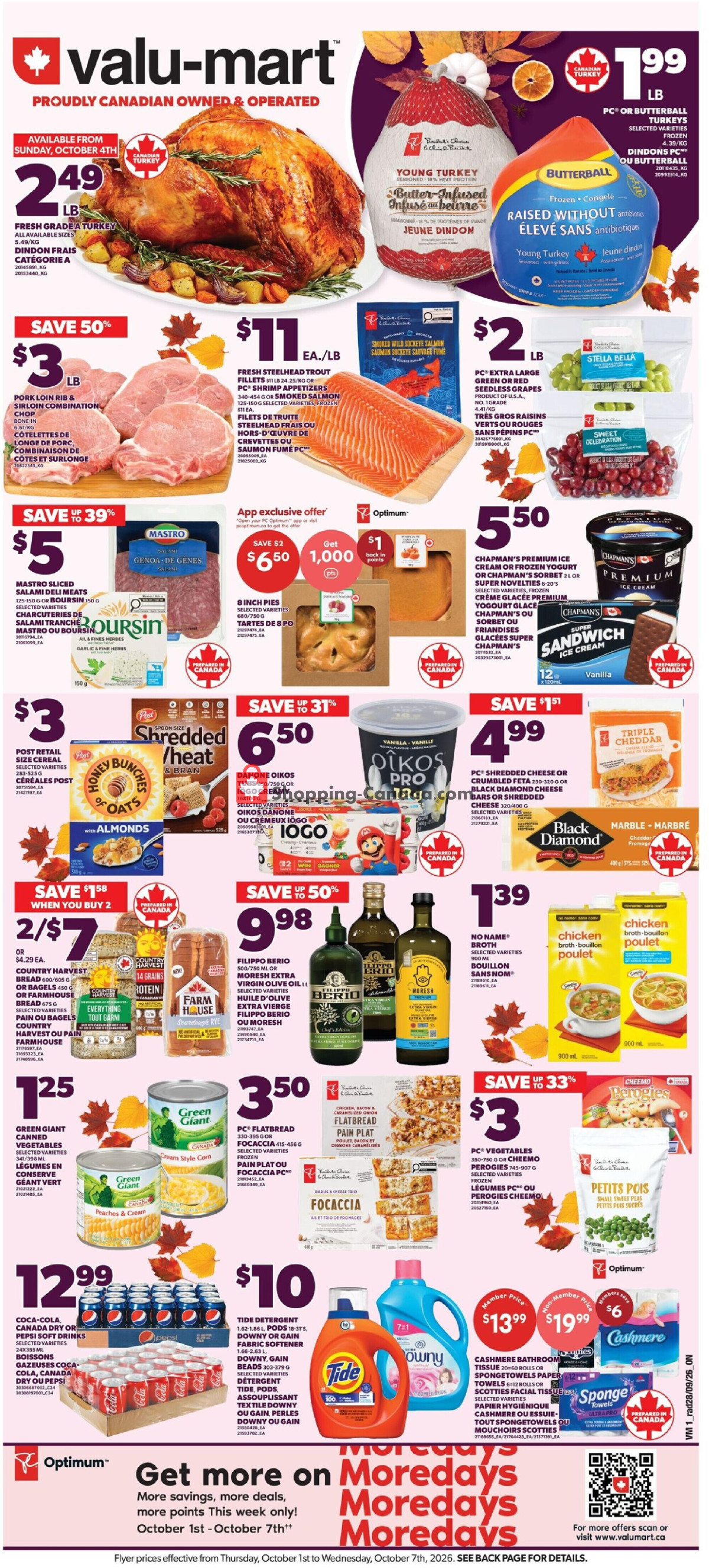 Valu Mart flyer from Thursday October 1, 2026 to Wednesday October 7, 2026 - page 1