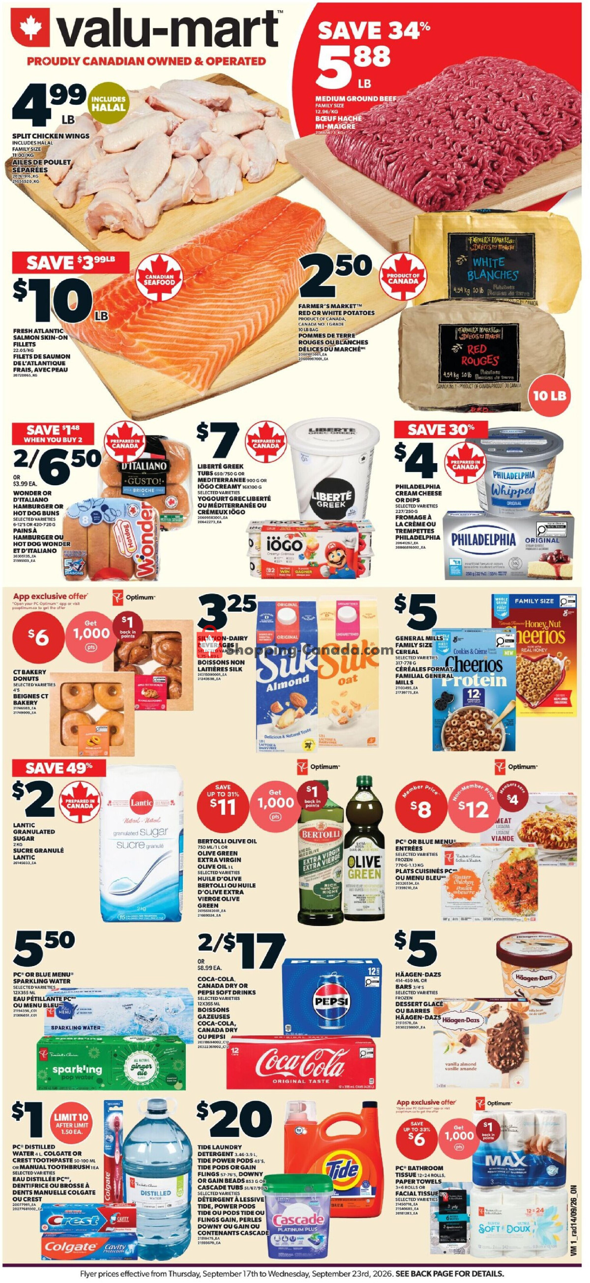 Valu Mart flyer from Thursday September 17, 2026 to Wednesday September 23, 2026 - page 1
