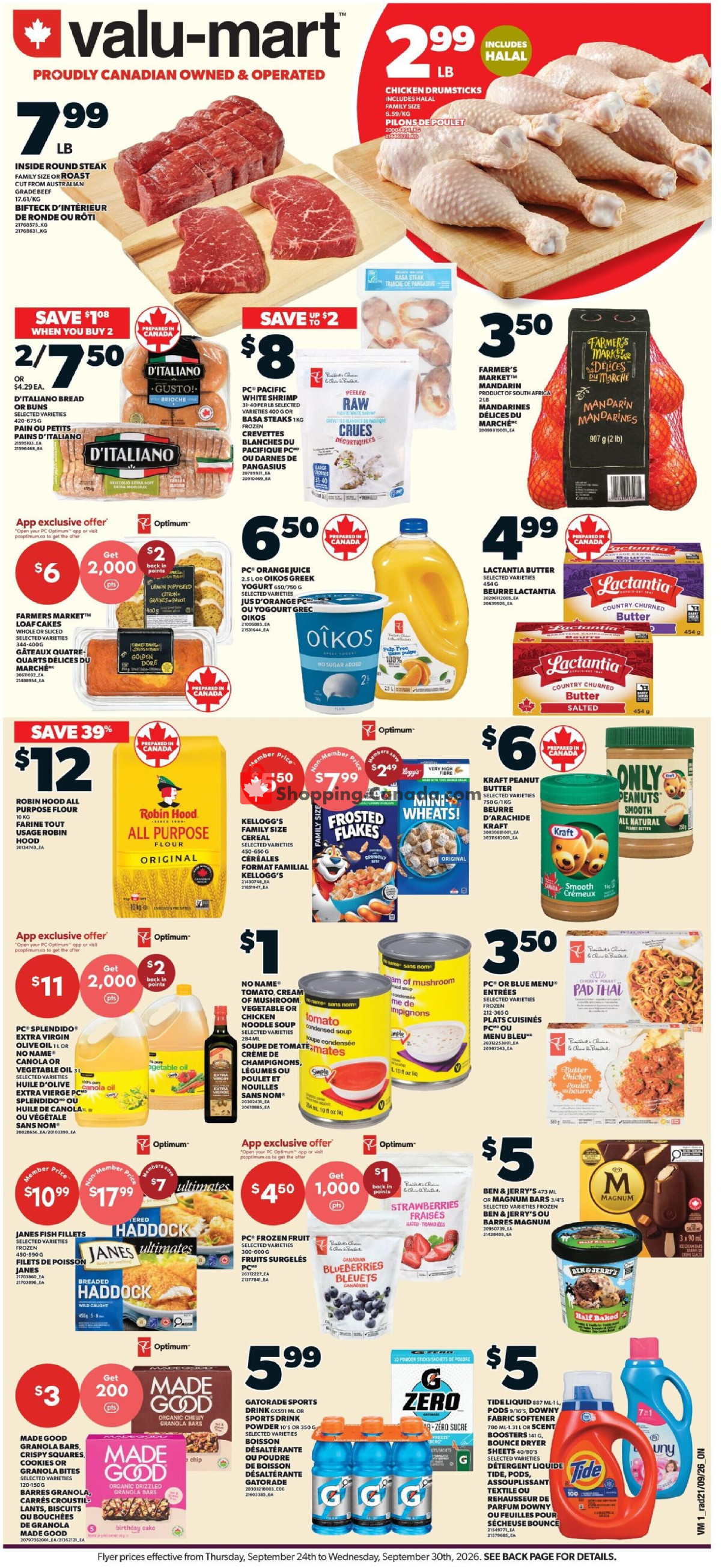 Valu Mart flyer from Thursday September 24, 2026 to Wednesday September 30, 2026 - page 1