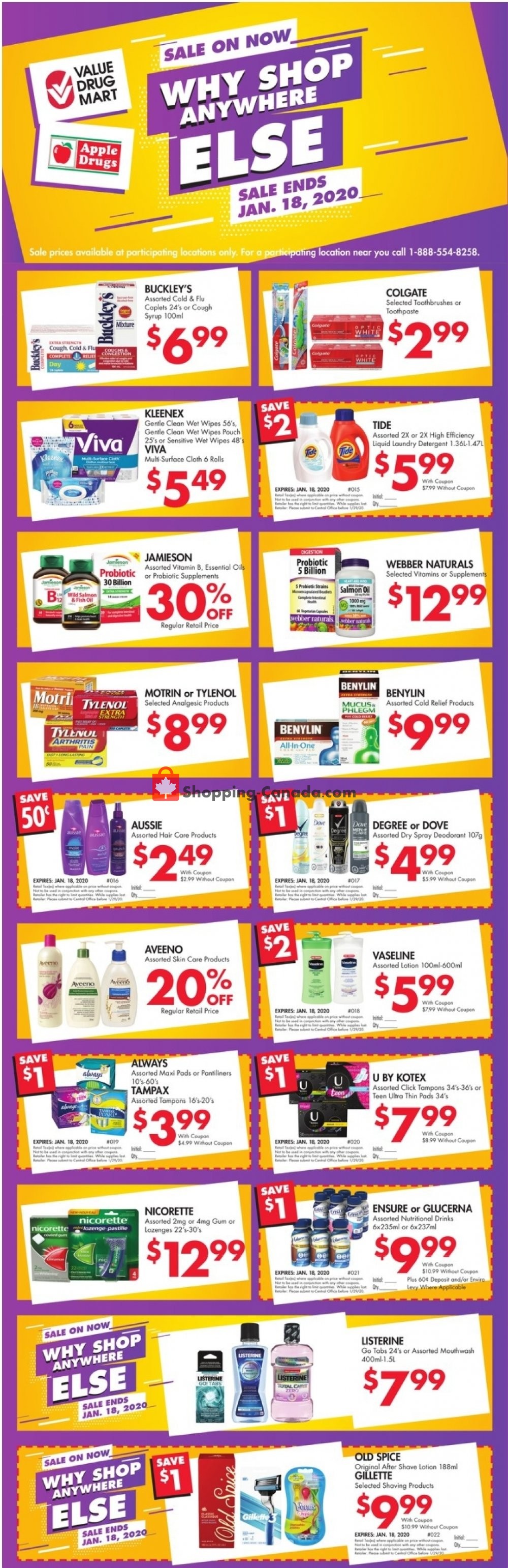Value Drug Mart flyer from Sunday January 12, 2020 to Saturday January 18, 2020 - page 1