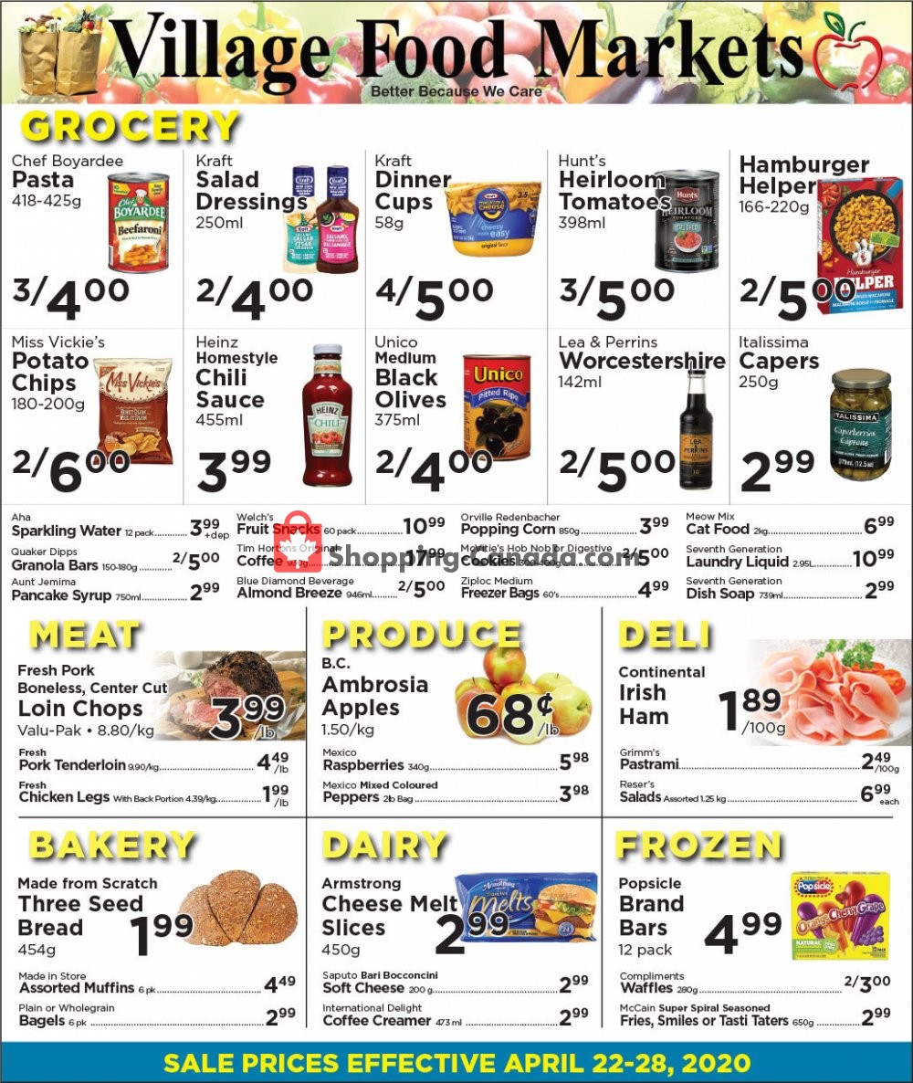 Village Food Market flyer from Wednesday April 22, 2020 to Tuesday April 28, 2020 - page 1