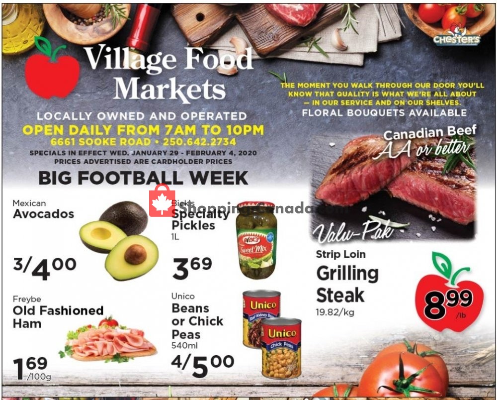 Village Food Market flyer from Wednesday January 29, 2020 to Tuesday February 4, 2020 - page 1