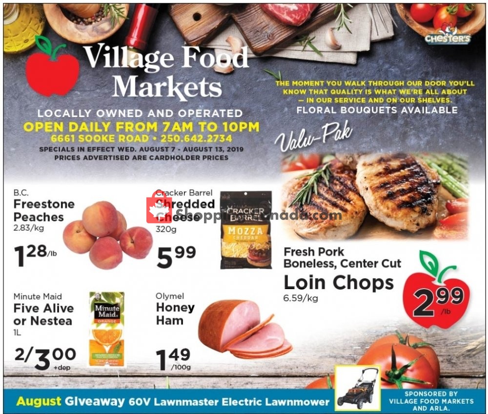Village Food Market flyer from Wednesday August 7, 2019 to Tuesday August 13, 2019 - page 1