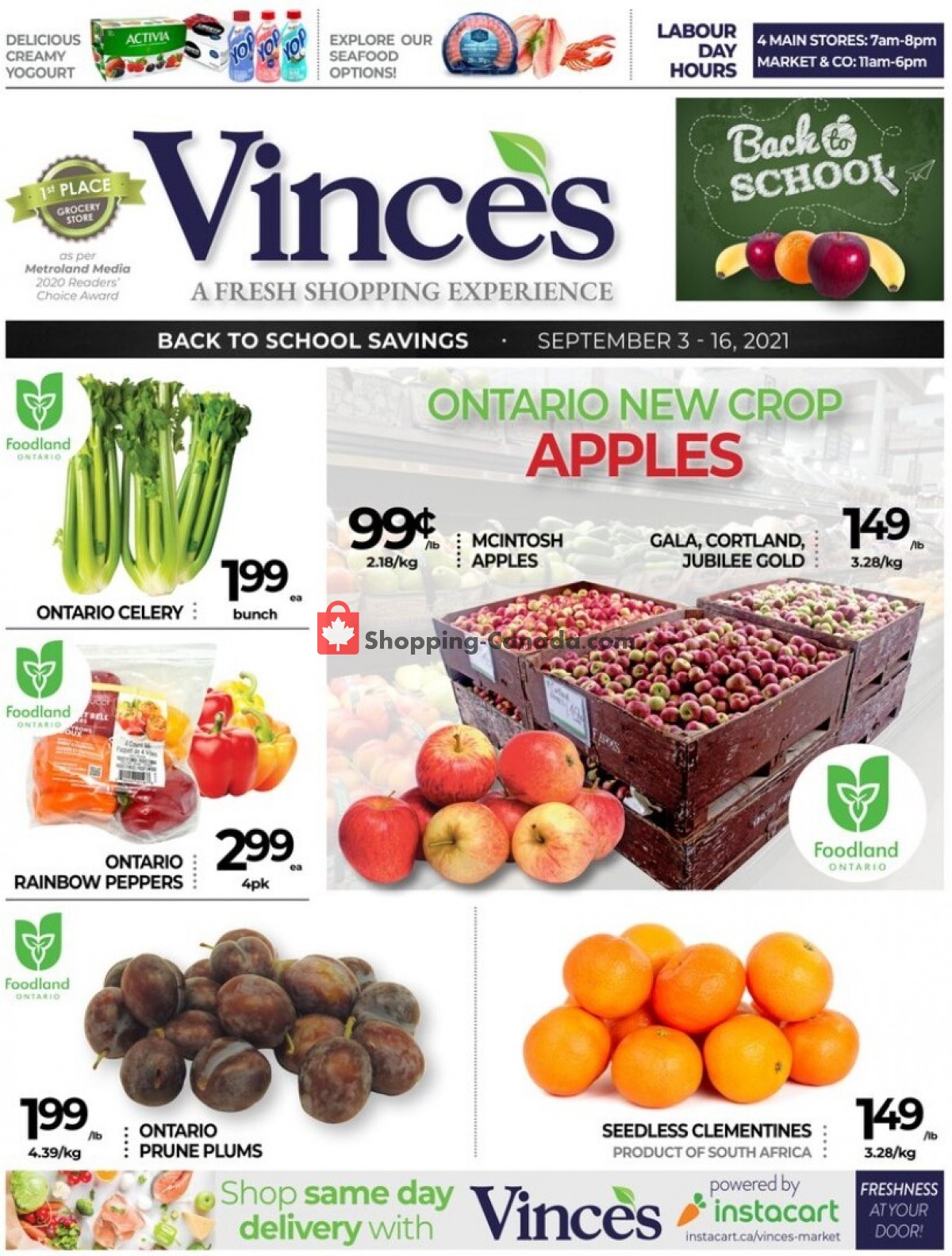 Vince's Market flyer from Friday September 3, 2021 to Thursday September 16, 2021 - page 1