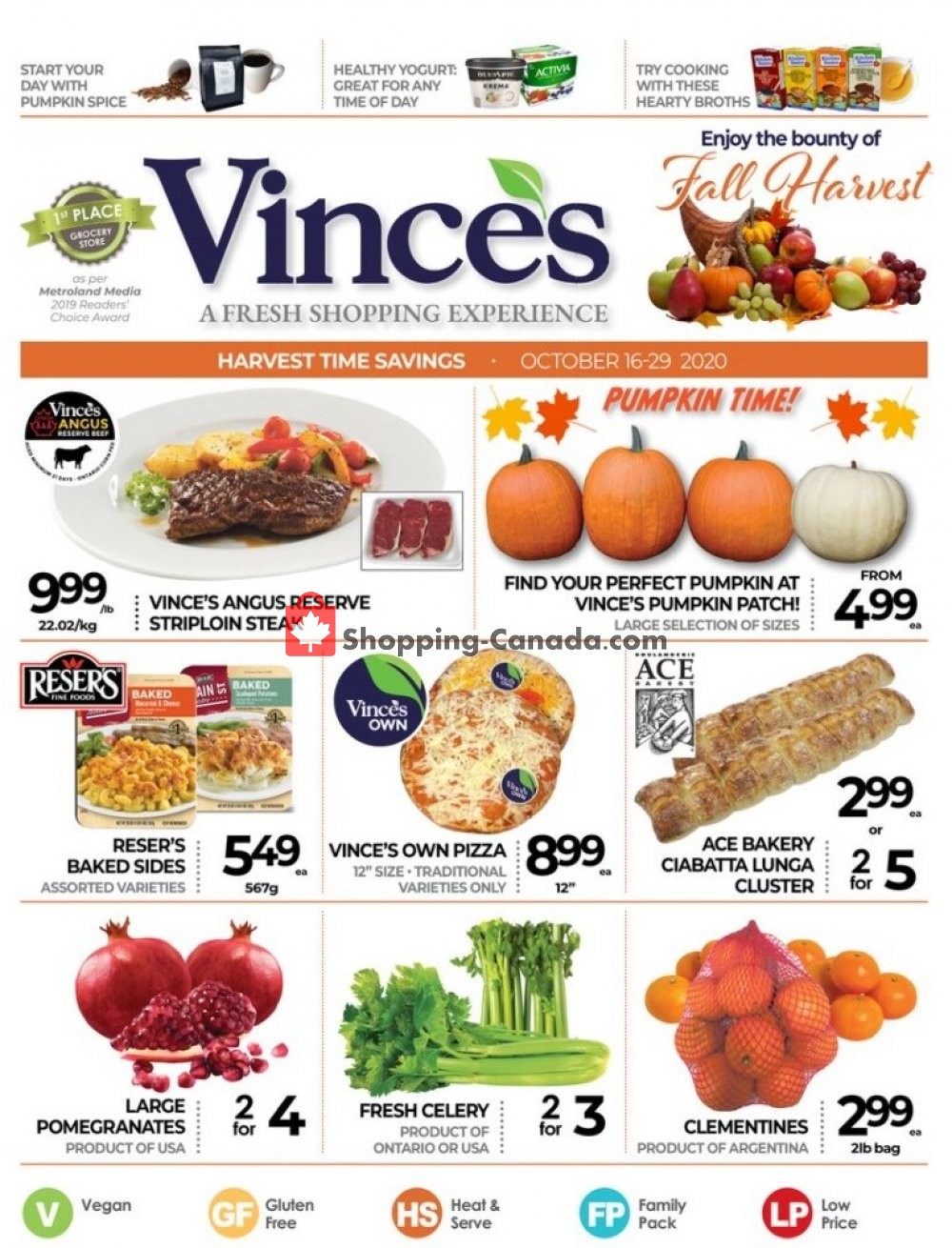 Vince's Market flyer from Friday October 16, 2020 to Thursday October 29, 2020 - page 1