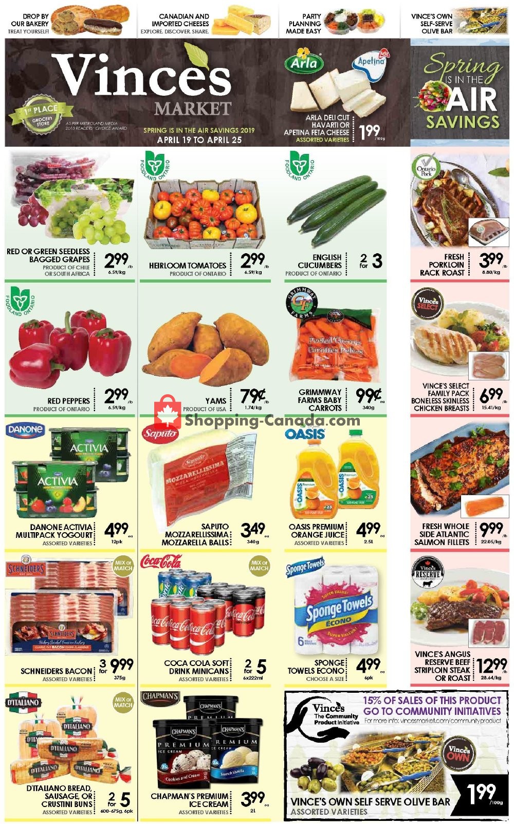 Vince's Market flyer from Friday April 19, 2019 to Thursday April 25, 2019 - page 1