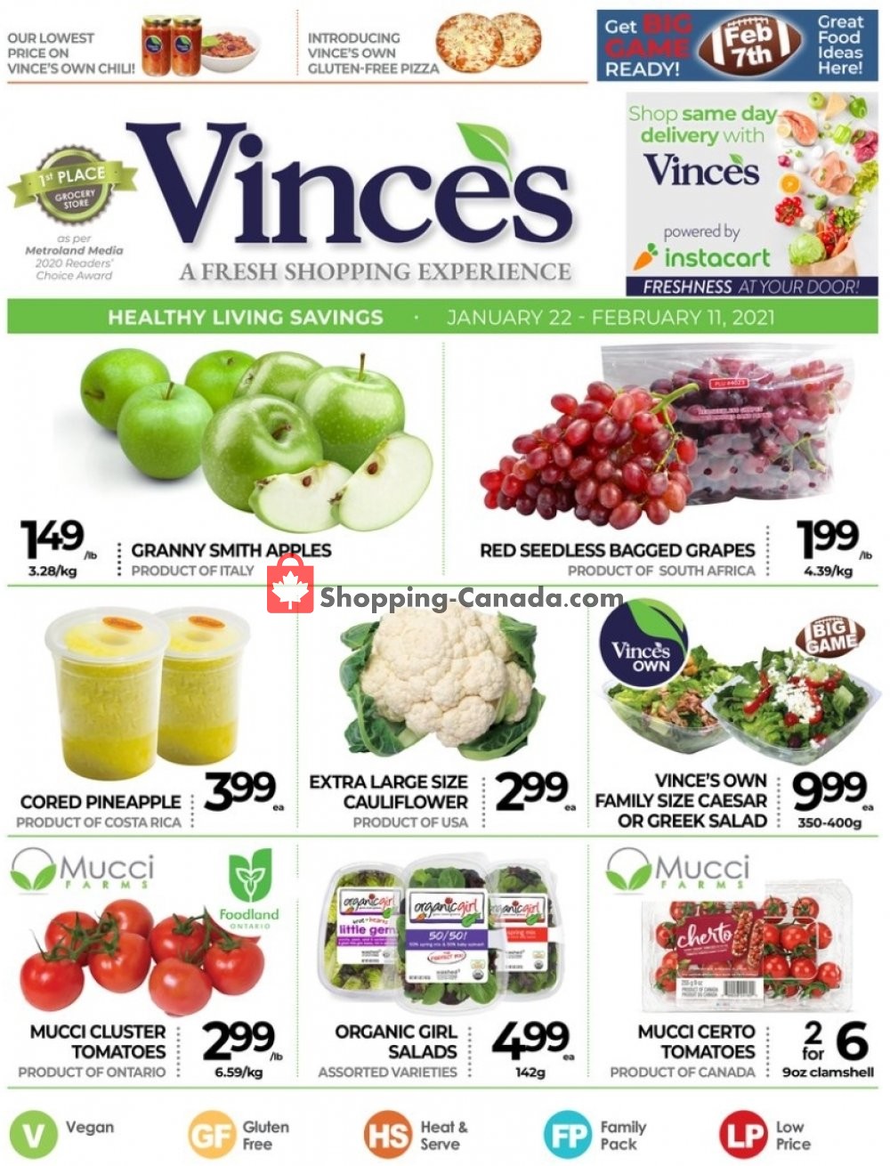 Vince's Market flyer from Friday January 22, 2021 to Thursday February 11, 2021 - page 1