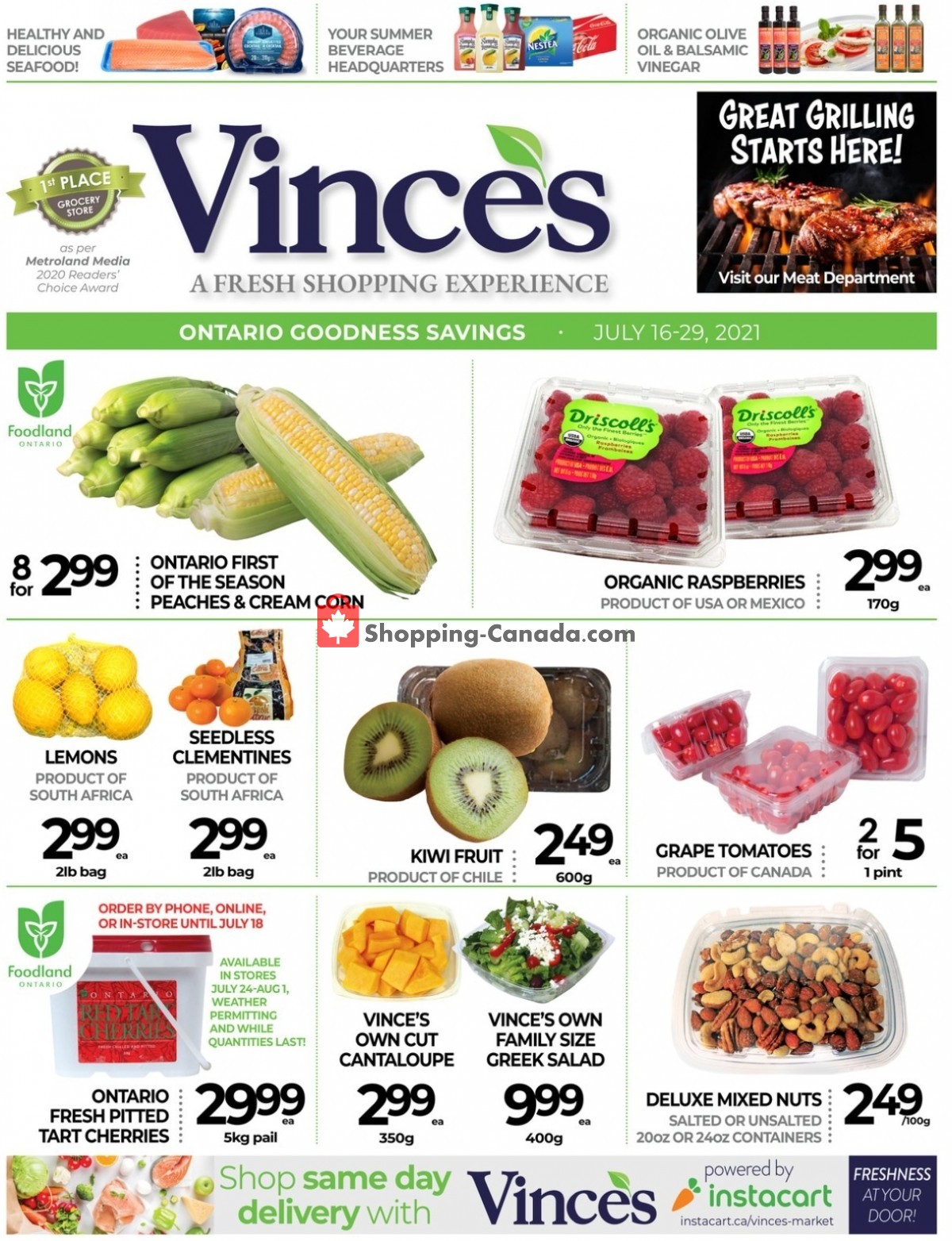 Vince's Market flyer from Friday July 16, 2021 to Thursday July 29, 2021 - page 1