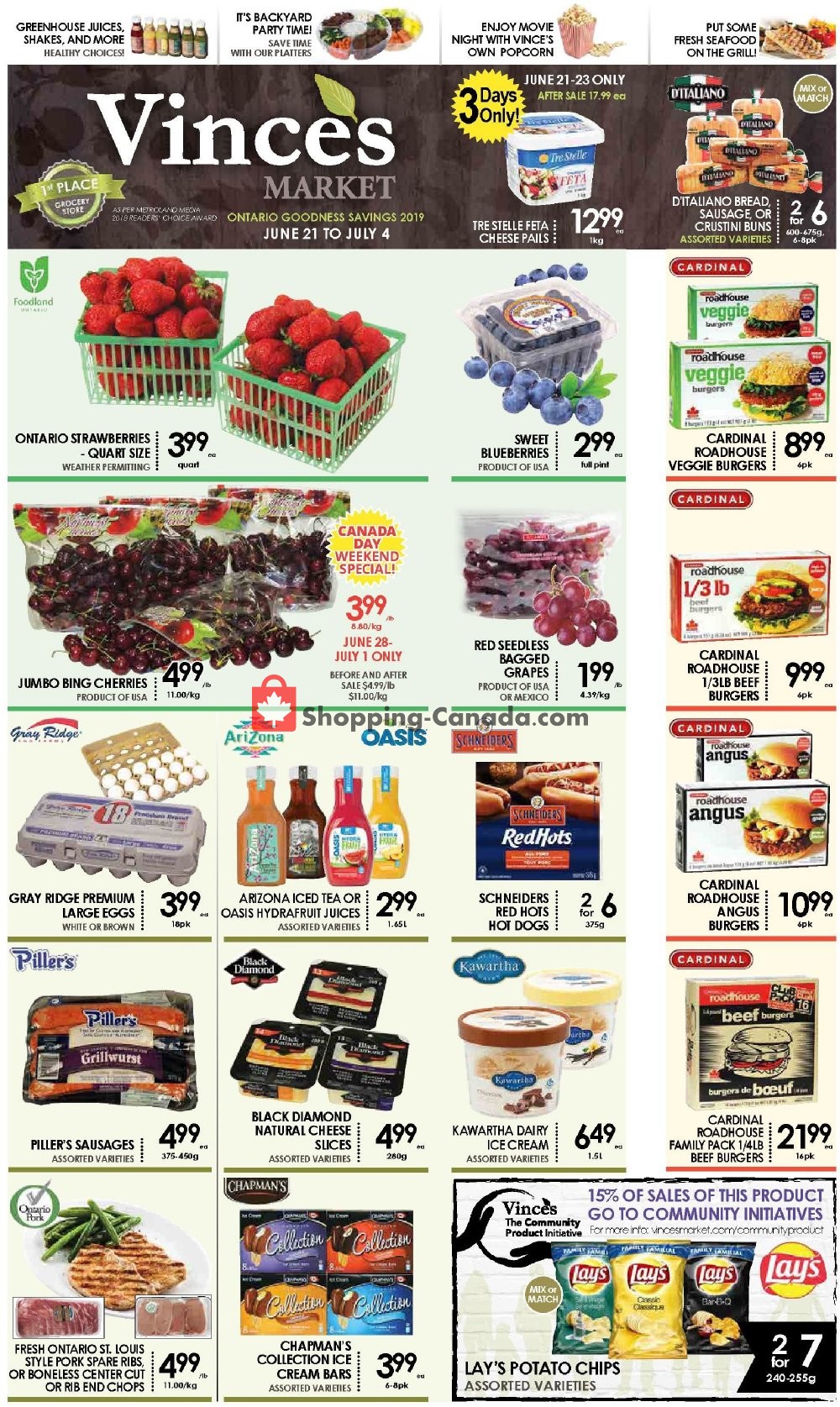 Vince's Market flyer from Friday June 21, 2019 to Thursday July 4, 2019 - page 1