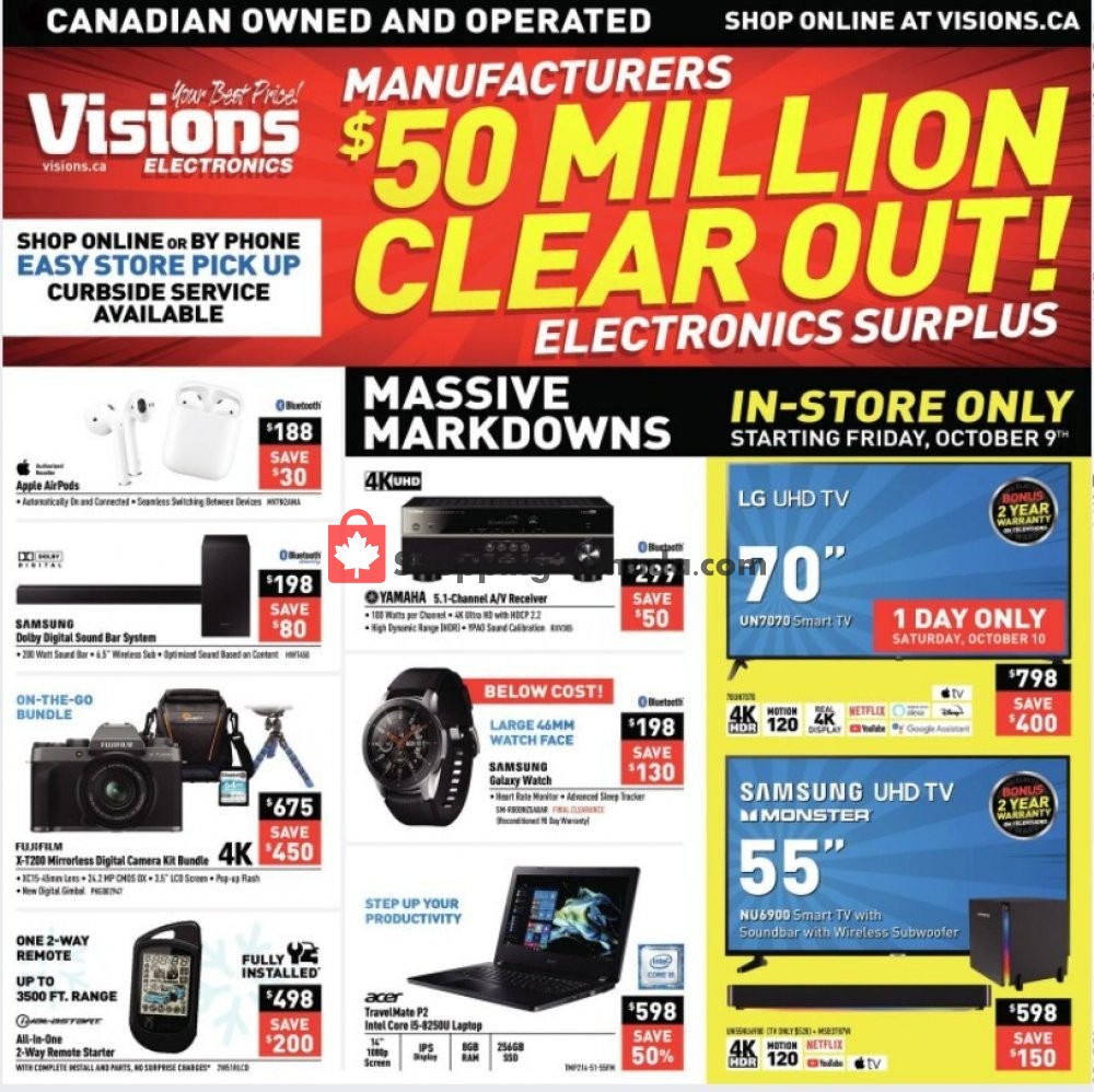 Visions Electronics flyer from Friday October 9, 2020 to Thursday October 15, 2020 - page 1