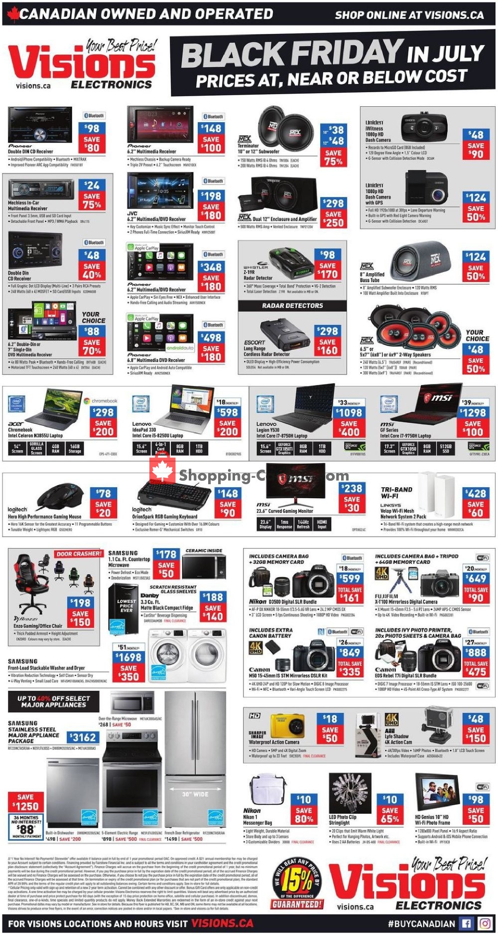 Visions Electronics Canada, flyer (Black Friday in July) July 26
