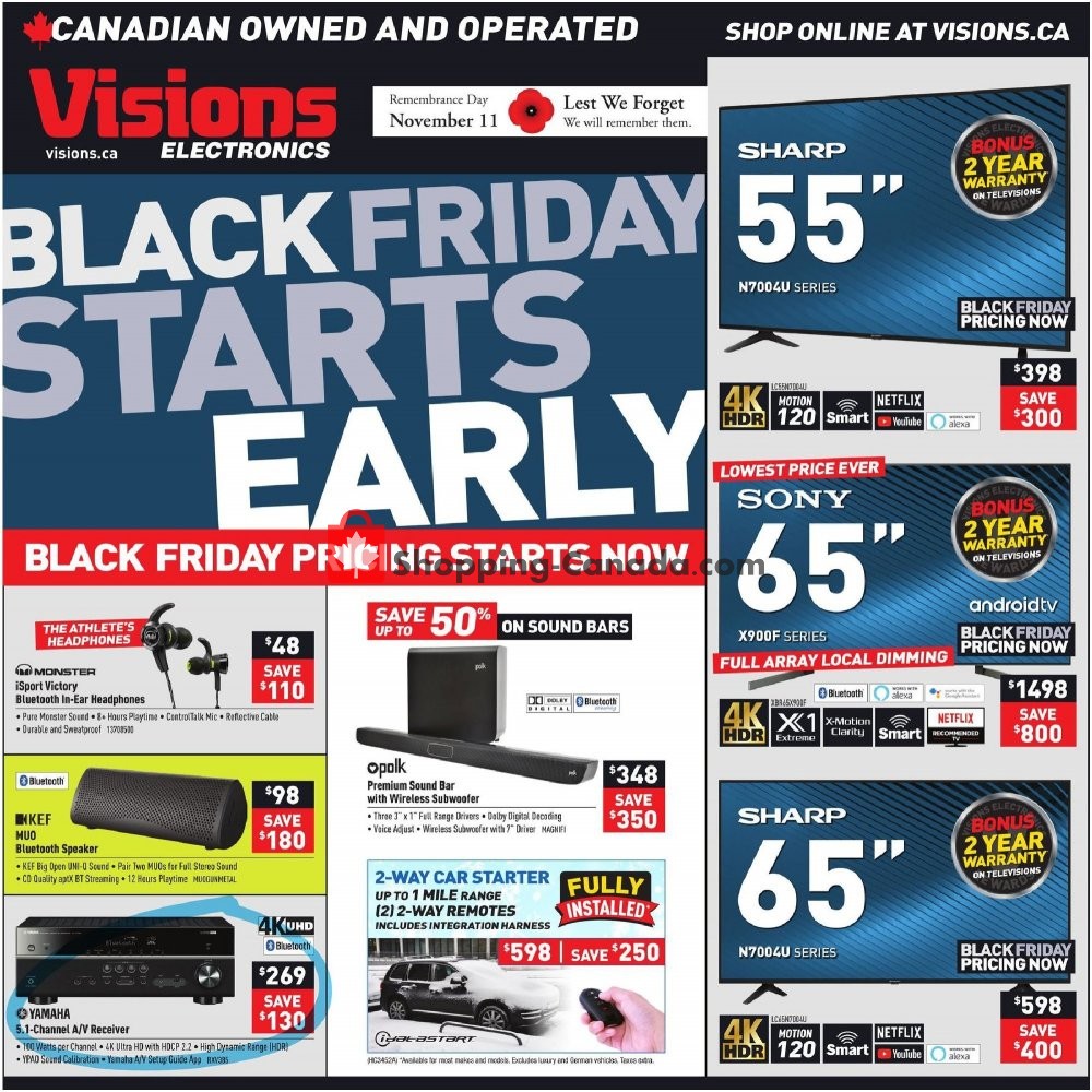 Visions Electronics flyer from Friday November 8, 2019 to Thursday November 14, 2019 - page 1