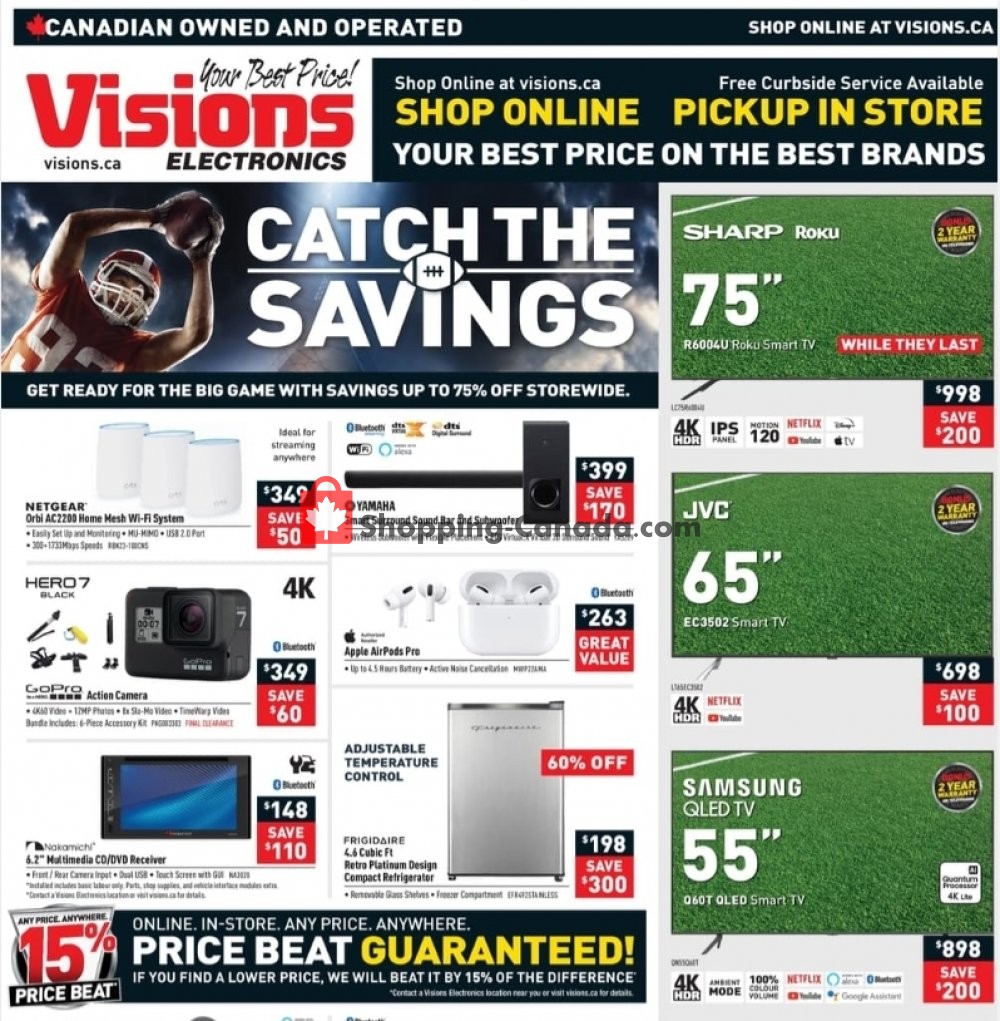 Visions Electronics flyer from Friday January 22, 2021 to Thursday January 28, 2021 - page 1