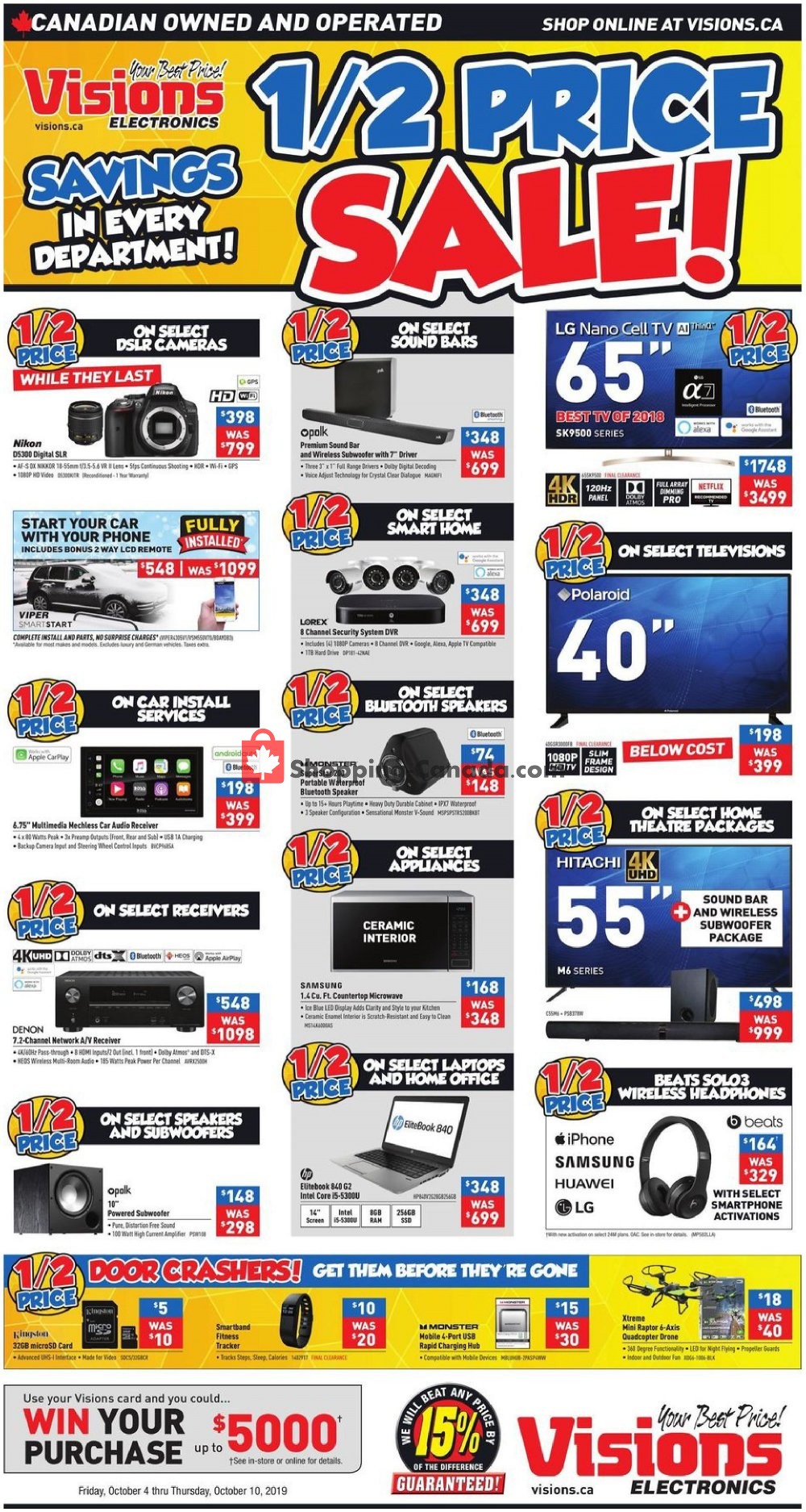 Visions Electronics flyer from Friday October 4, 2019 to Thursday October 10, 2019 - page 1