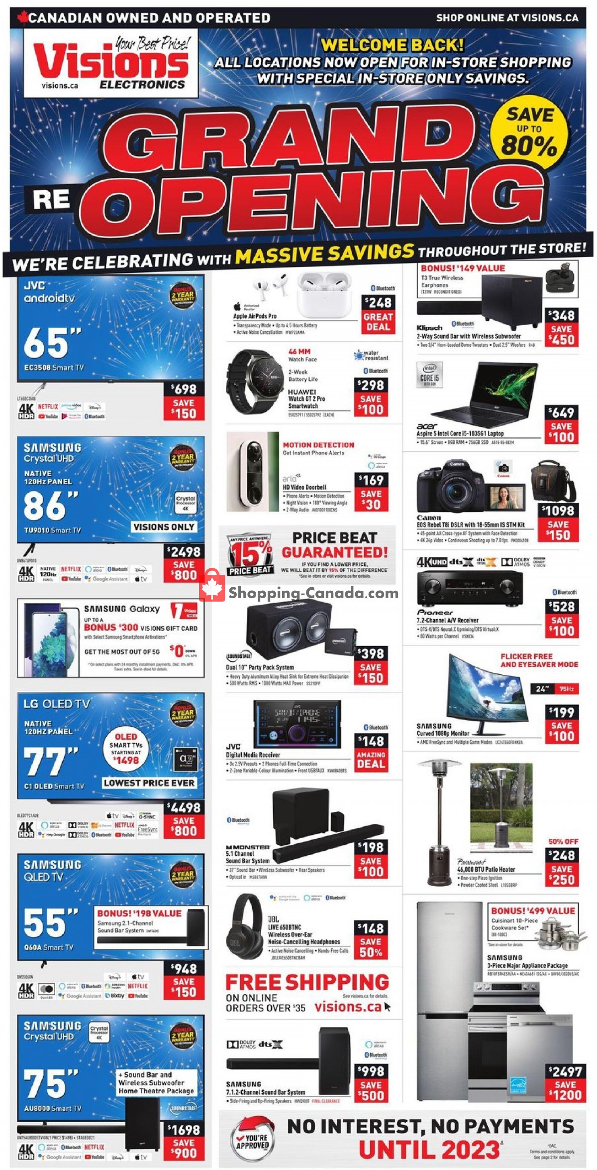 Visions Electronics flyer from Friday September 3, 2021 to Thursday September 9, 2021 - page 1