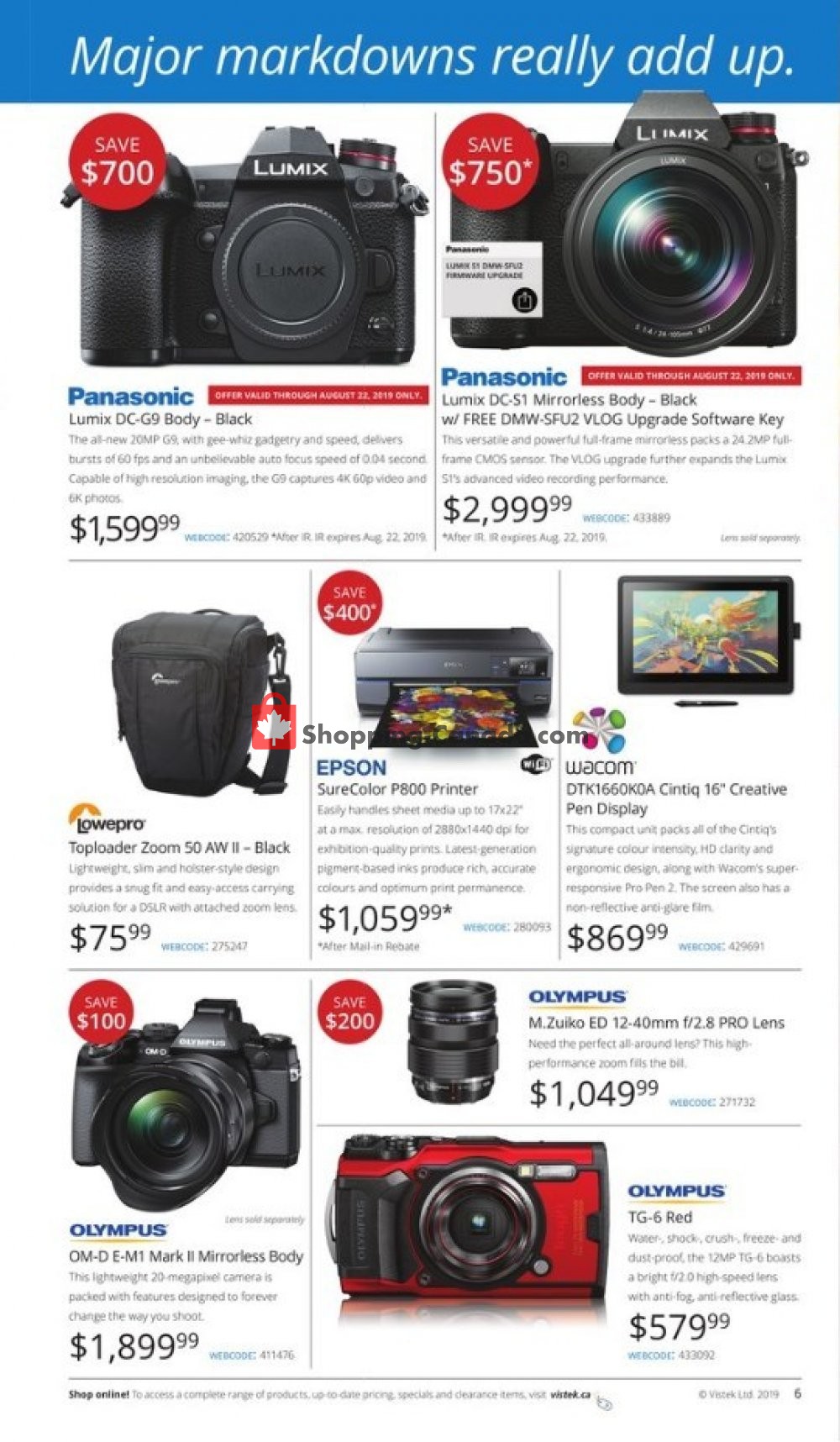 Vistek flyer from Thursday August 1, 2019 to Saturday August 31, 2019 - page 6