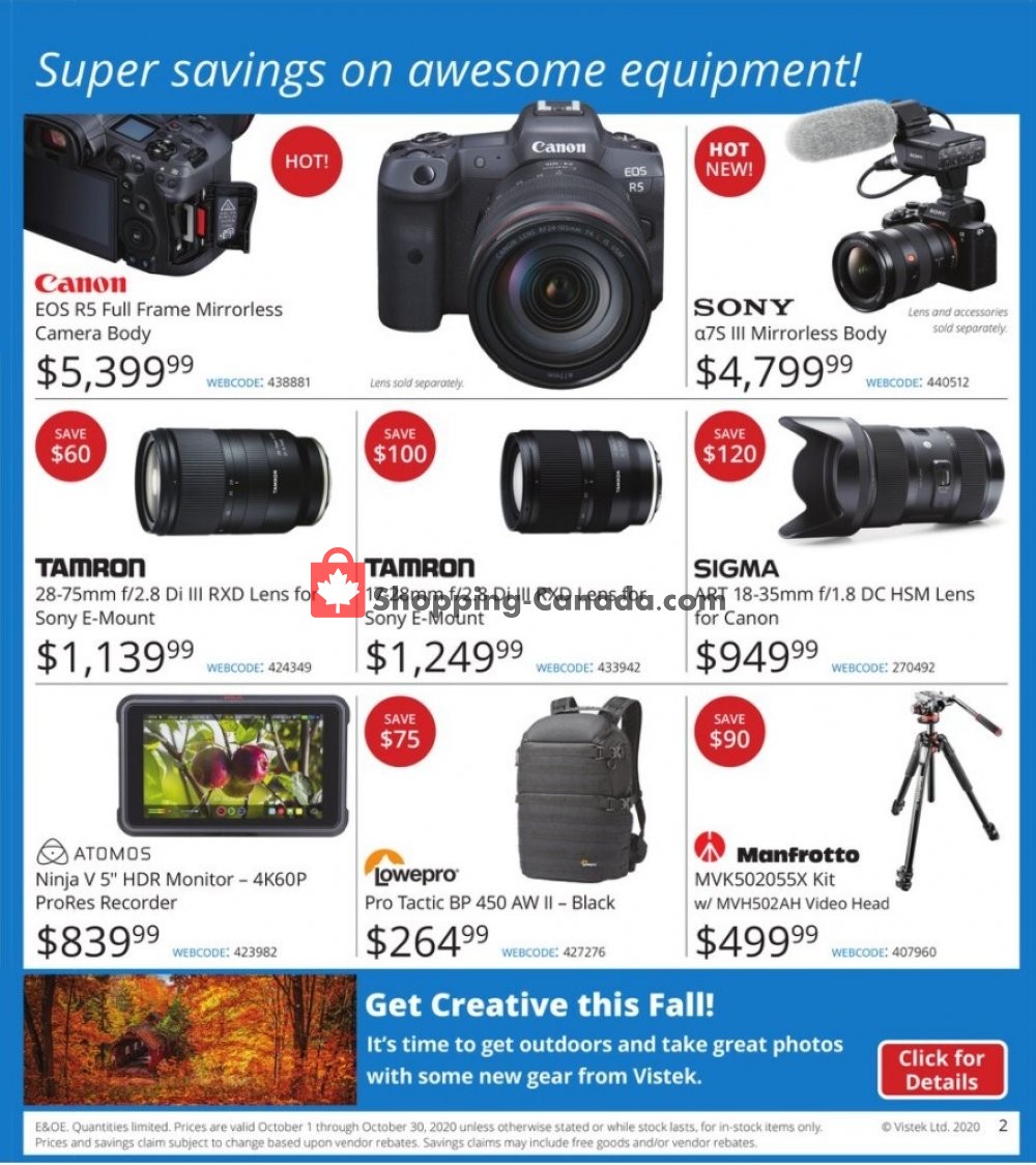 Vistek flyer from Thursday October 8, 2020 to Friday October 30, 2020 - page 2