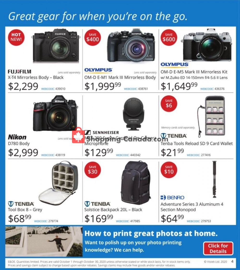 Vistek flyer from Thursday October 8, 2020 to Friday October 30, 2020 - page 4