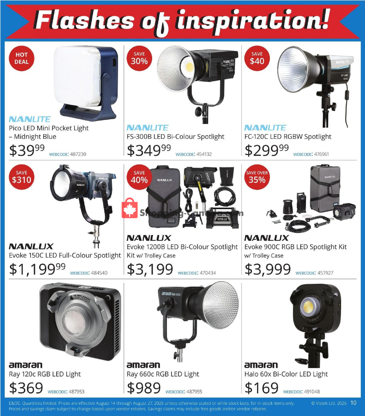 Vistek flyer from Friday August 14, 2026 to Thursday August 27, 2026 - page 10