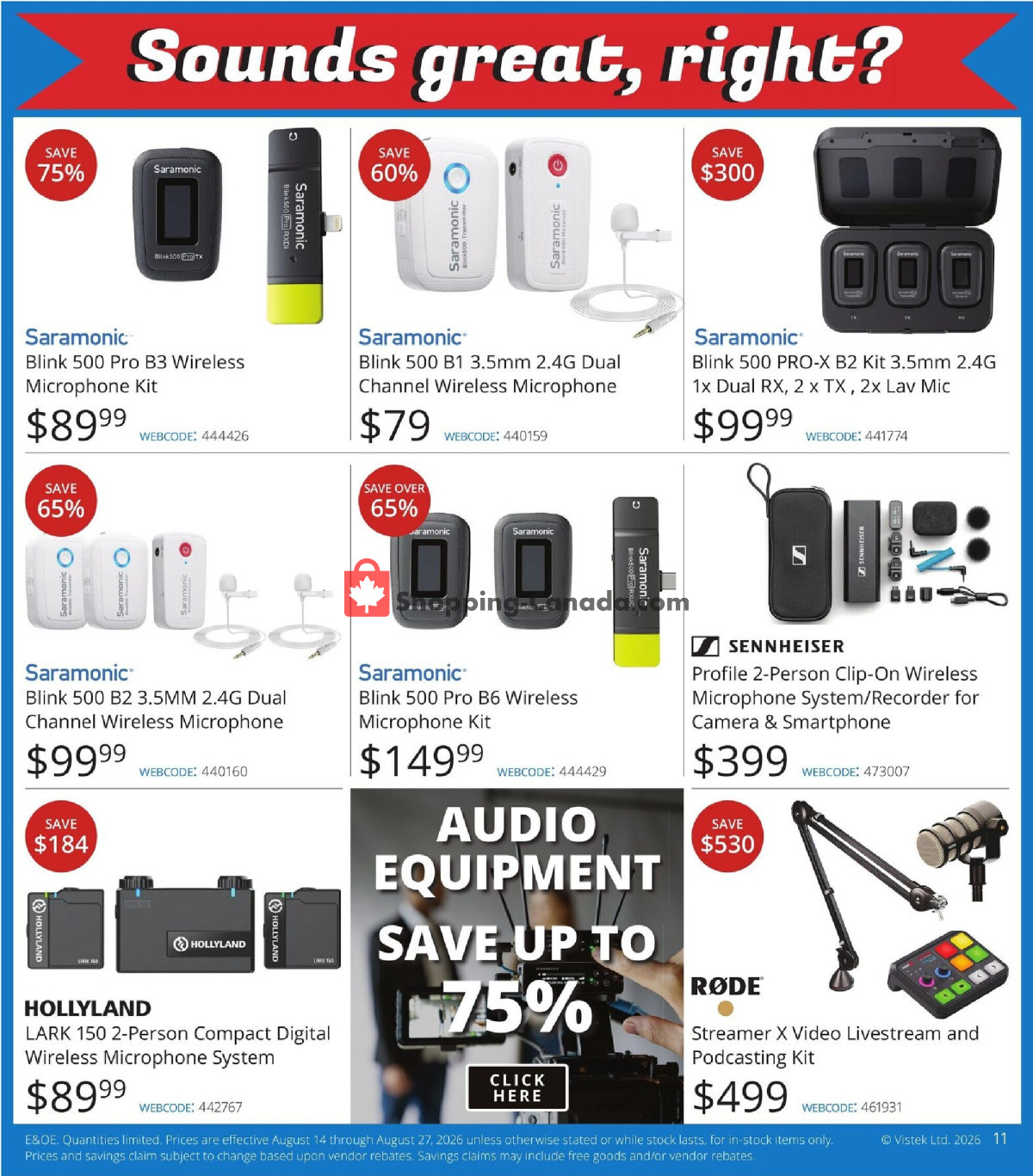 Vistek flyer from Friday August 14, 2026 to Thursday August 27, 2026 - page 11
