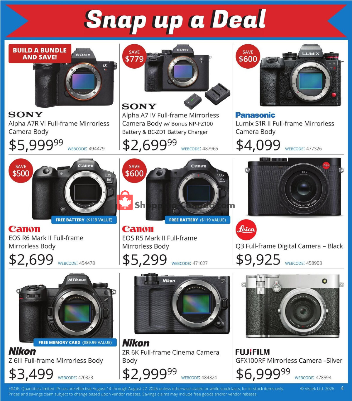 Vistek flyer from Friday August 14, 2026 to Thursday August 27, 2026 - page 4