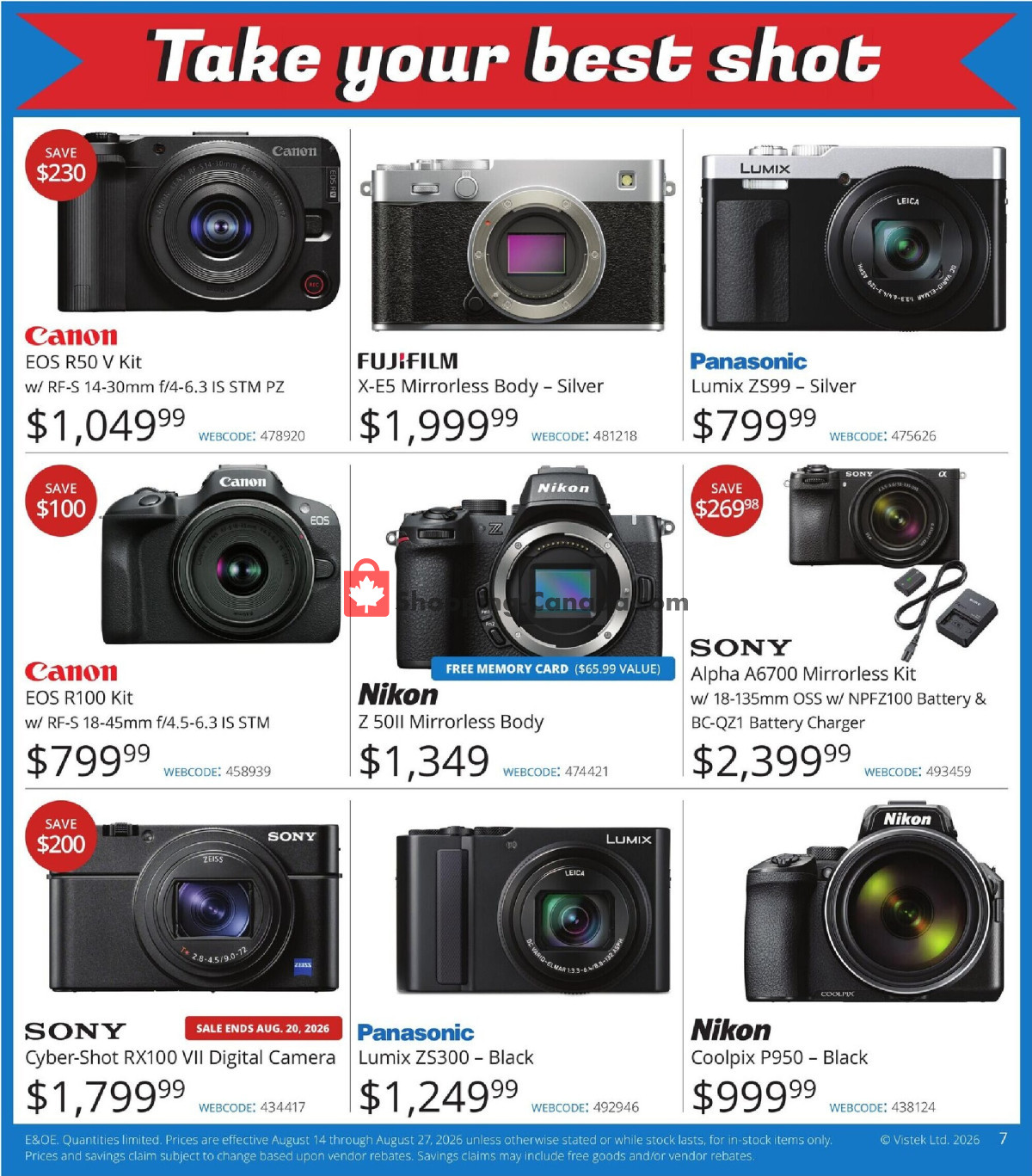 Vistek flyer from Friday August 14, 2026 to Thursday August 27, 2026 - page 7