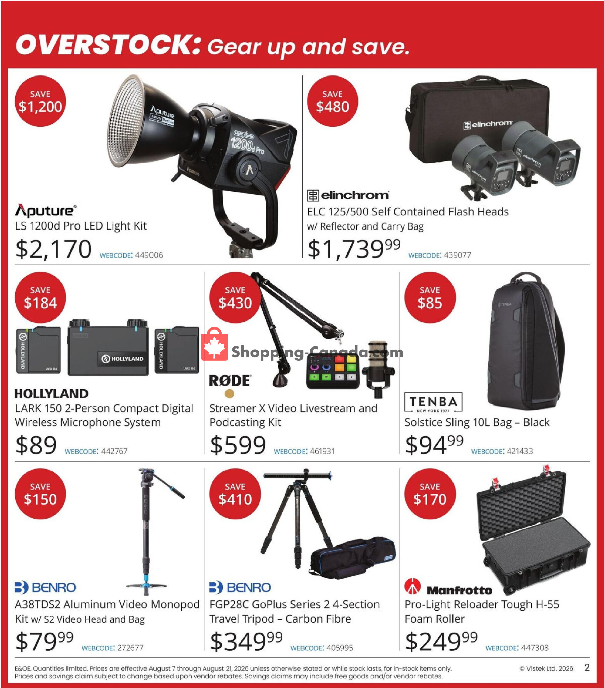 Vistek flyer from Friday August 7, 2026 to Friday August 21, 2026 - page 2