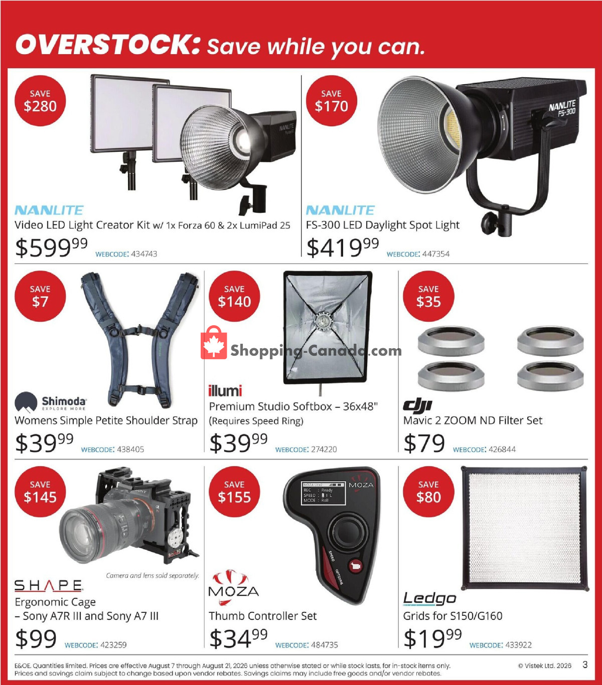 Vistek flyer from Friday August 7, 2026 to Friday August 21, 2026 - page 3