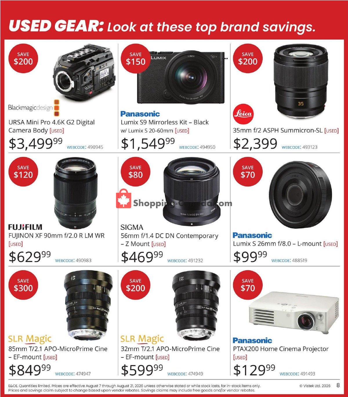 Vistek flyer from Friday August 7, 2026 to Friday August 21, 2026 - page 8