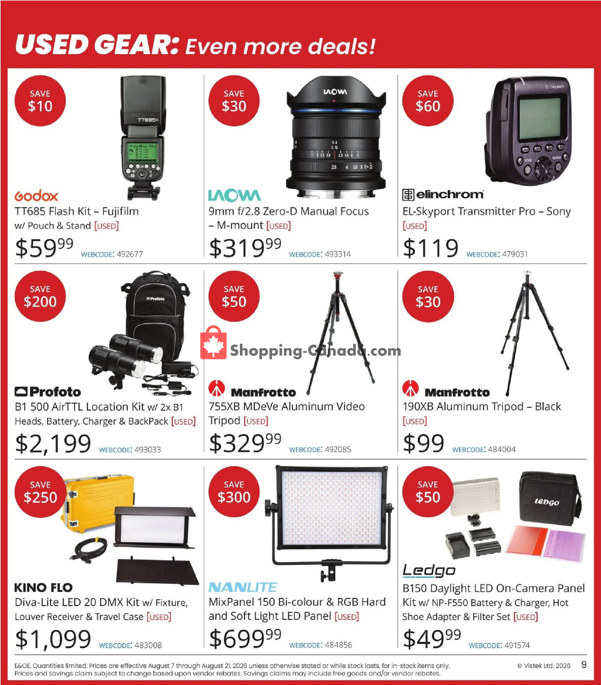 Vistek flyer from Friday August 7, 2026 to Friday August 21, 2026 - page 9